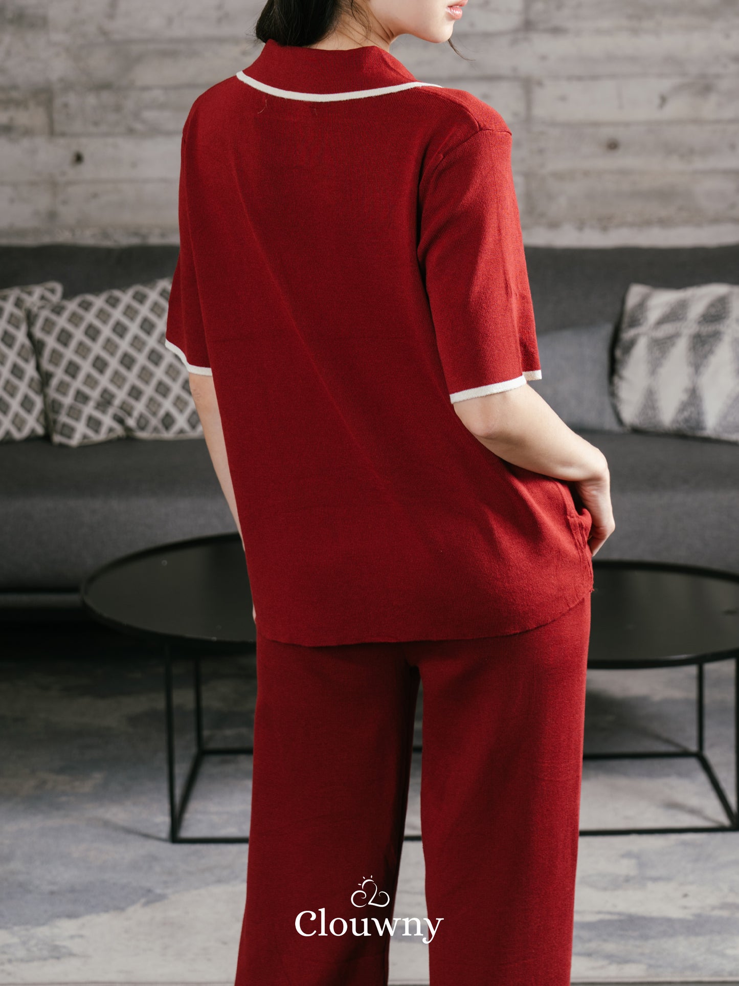 Lucia Knit Set - Maroon