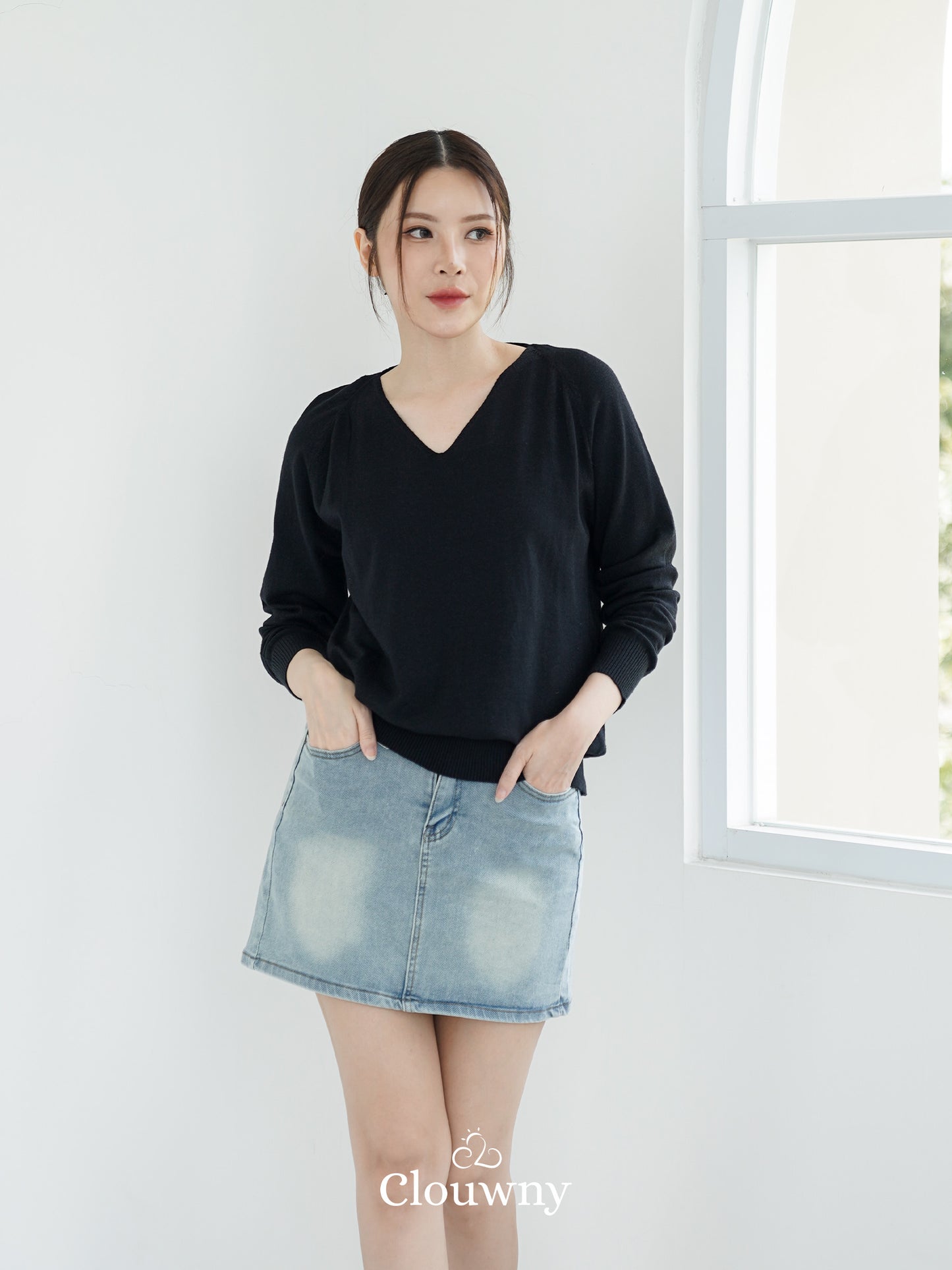 Rin Flip Waist Skort - Light Blue