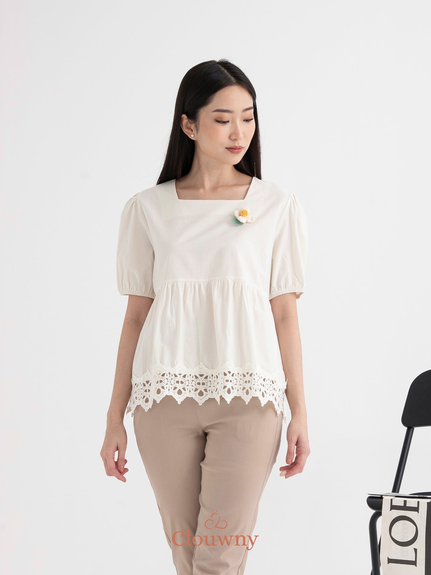 Clara Baby Doll Top - Cream