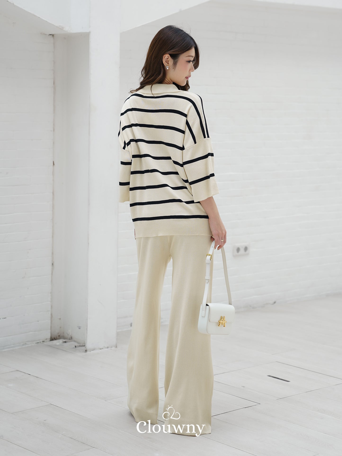 Set Garis Natasya - Krem