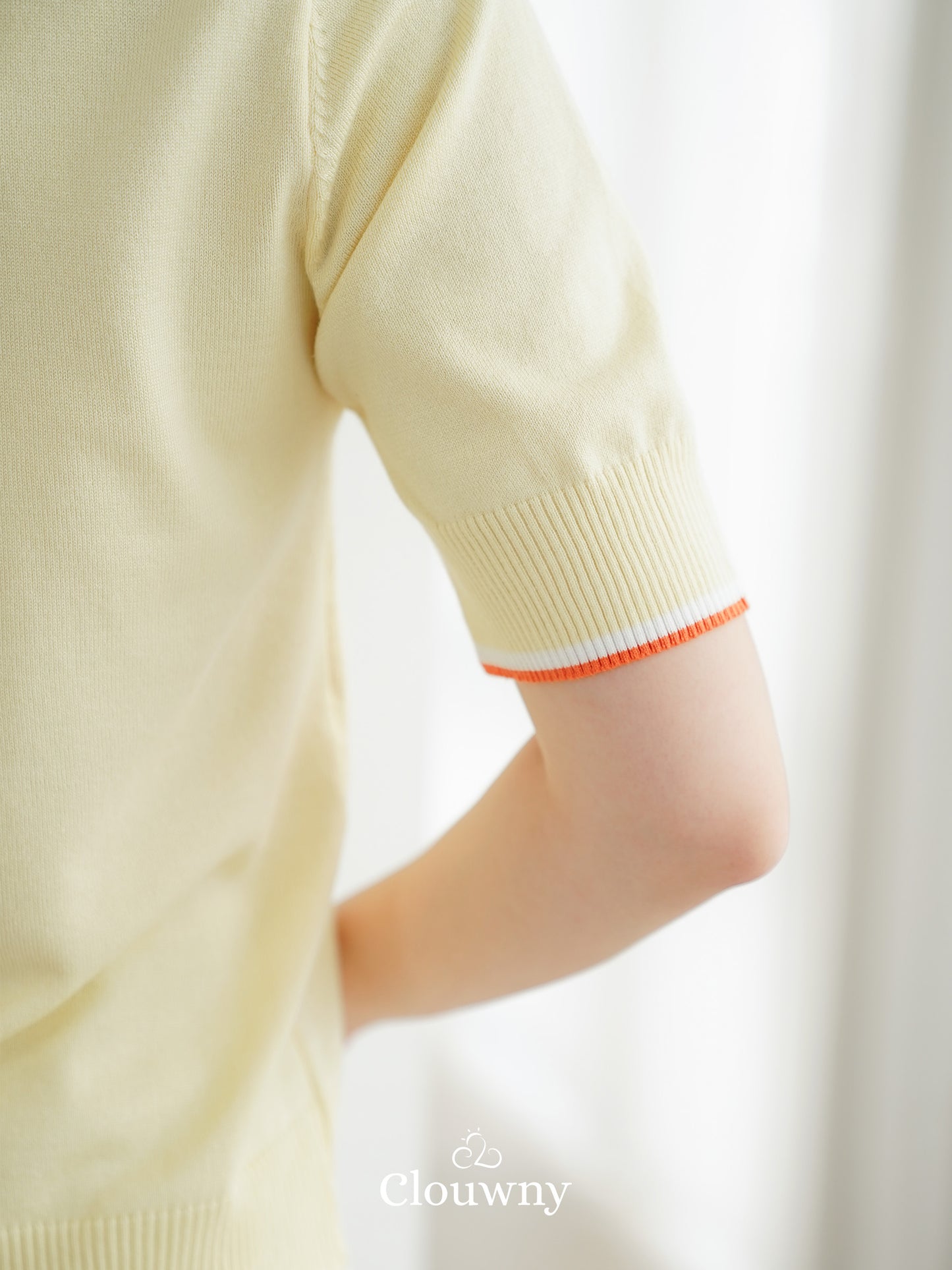 Domitia Polo Knit Top - Baby Yellow