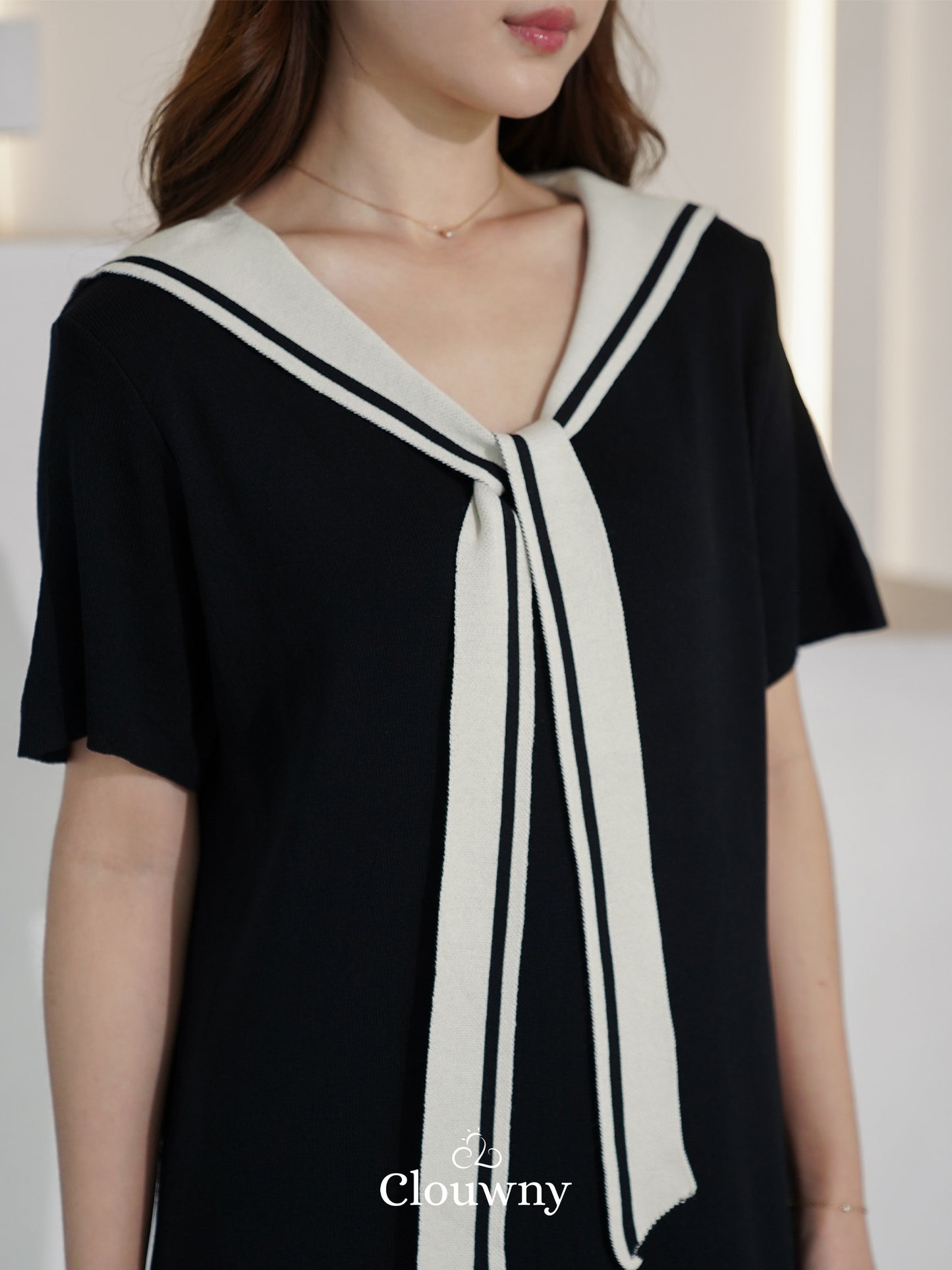 Haru Scarf Knit Dress - Black