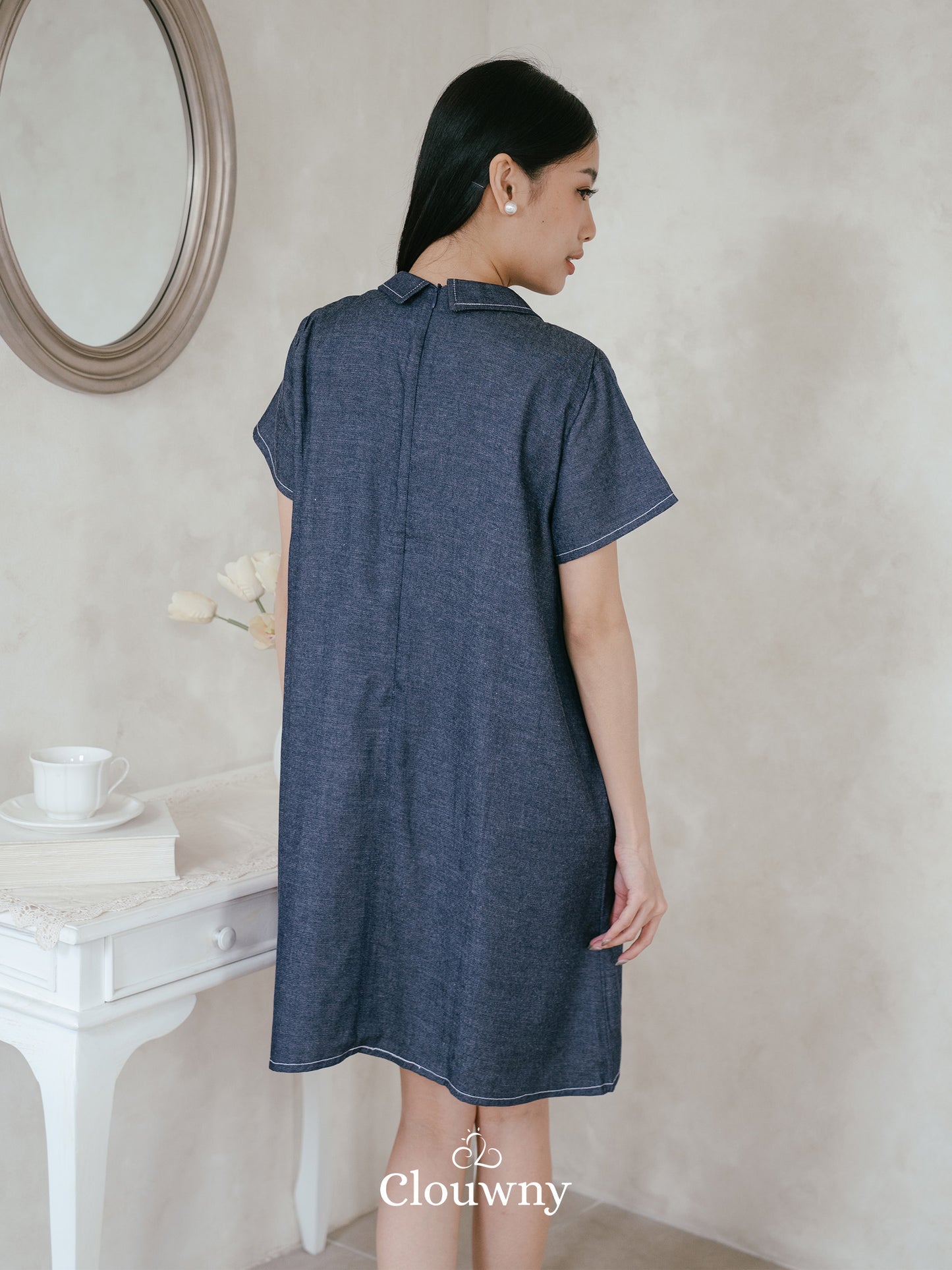Cale Denim Dress - Navy