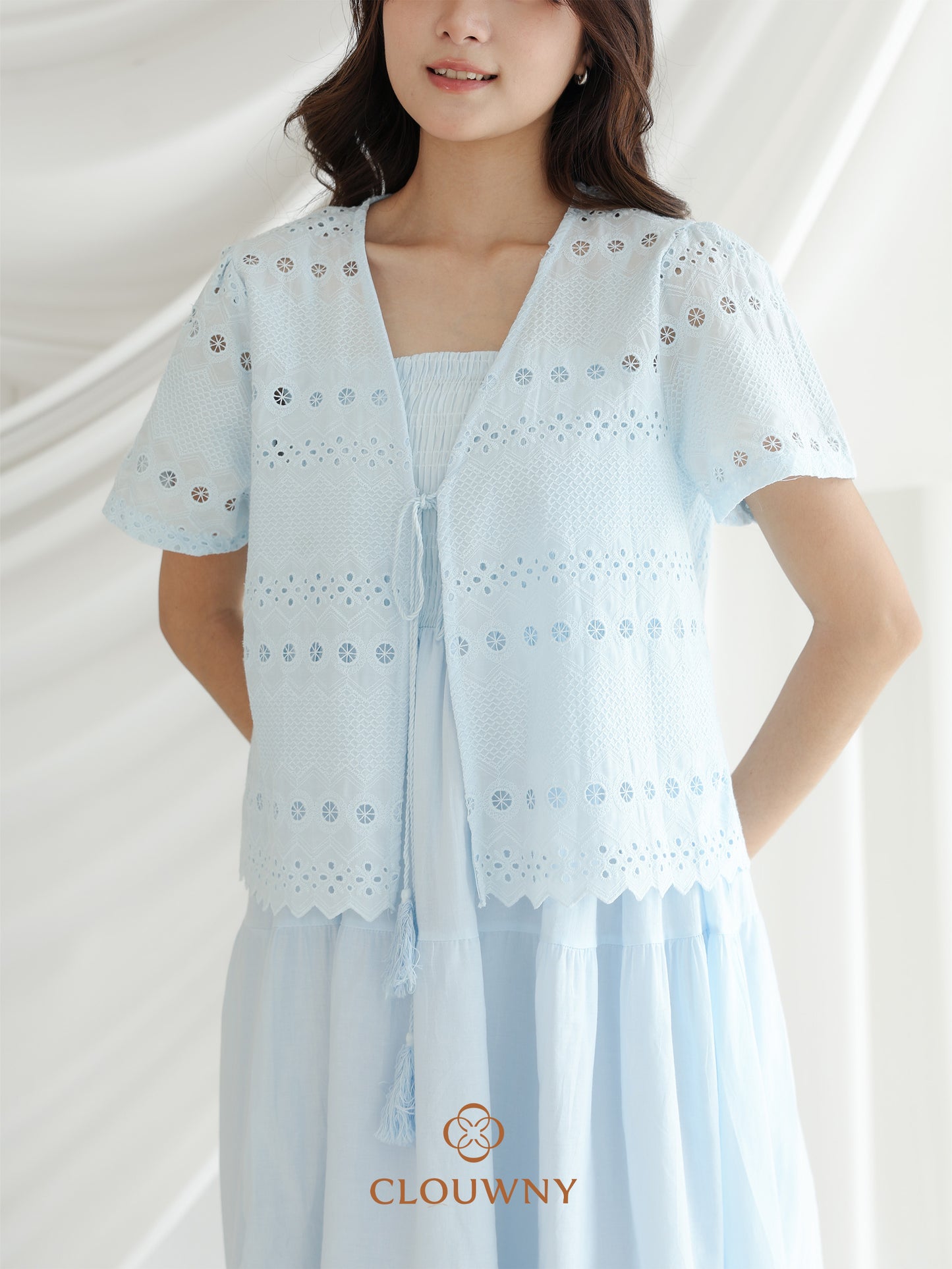 Silca Rubber Broderie Dress - Blue