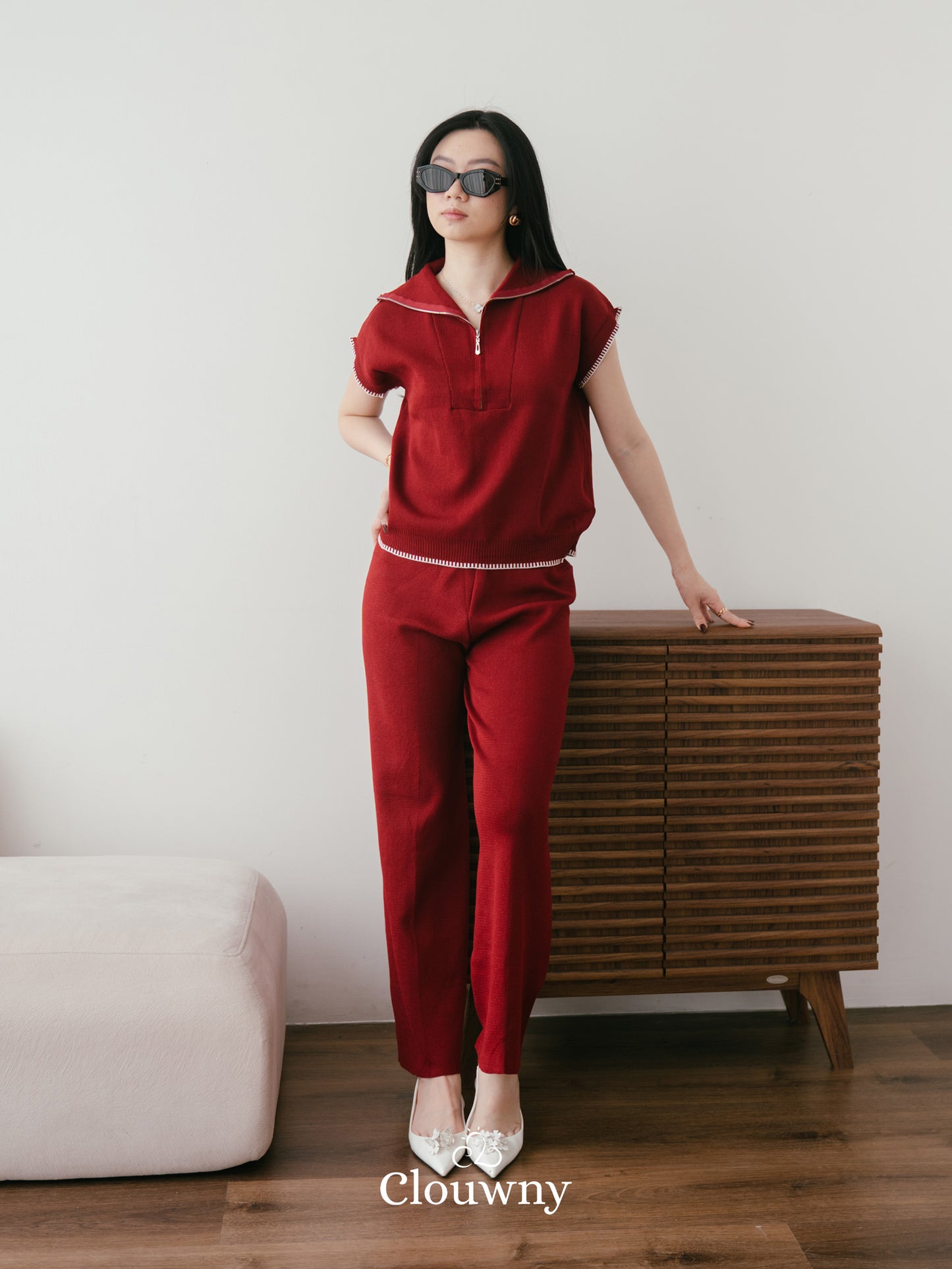 Nigel Knit Set - Maroon