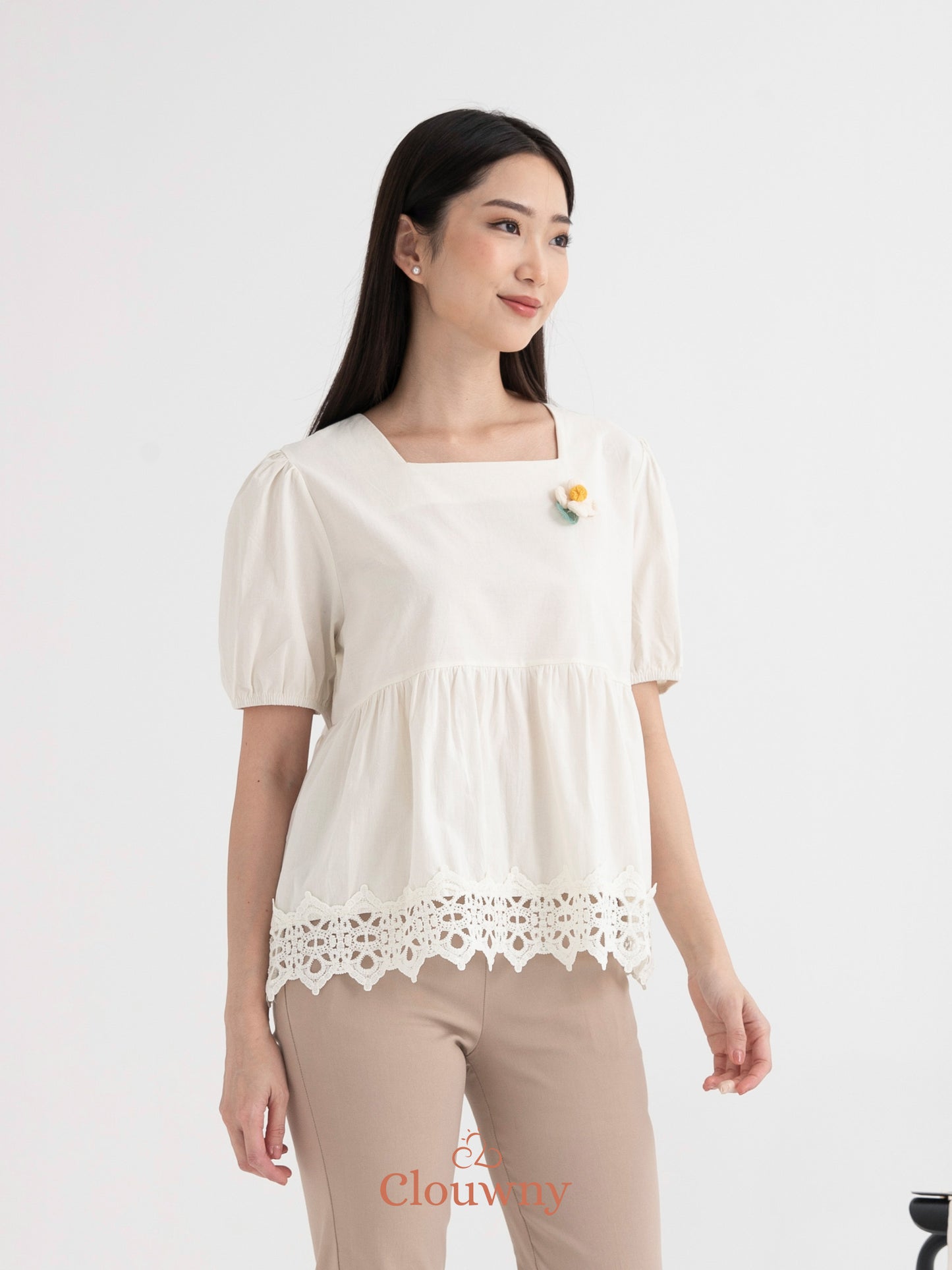 Clara Baby Doll Top - Cream