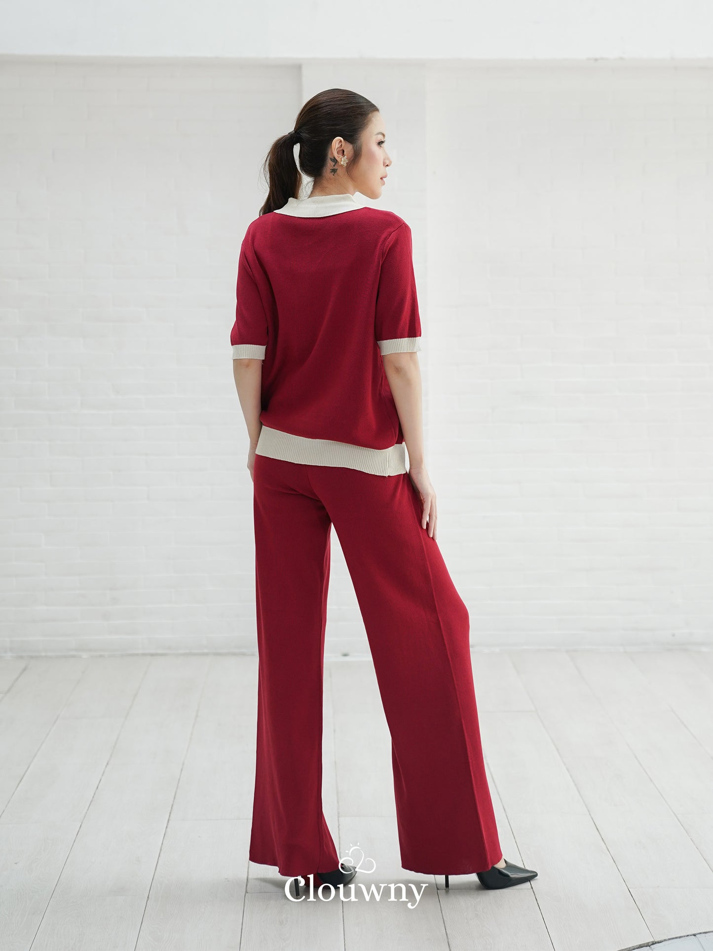 Zippy Knit Set - Maroon