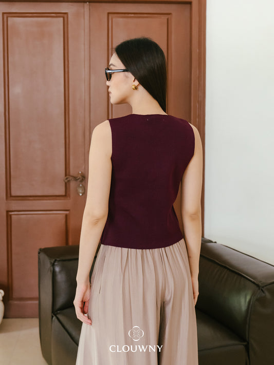 Bianca Asymmetric Vest - Magenta