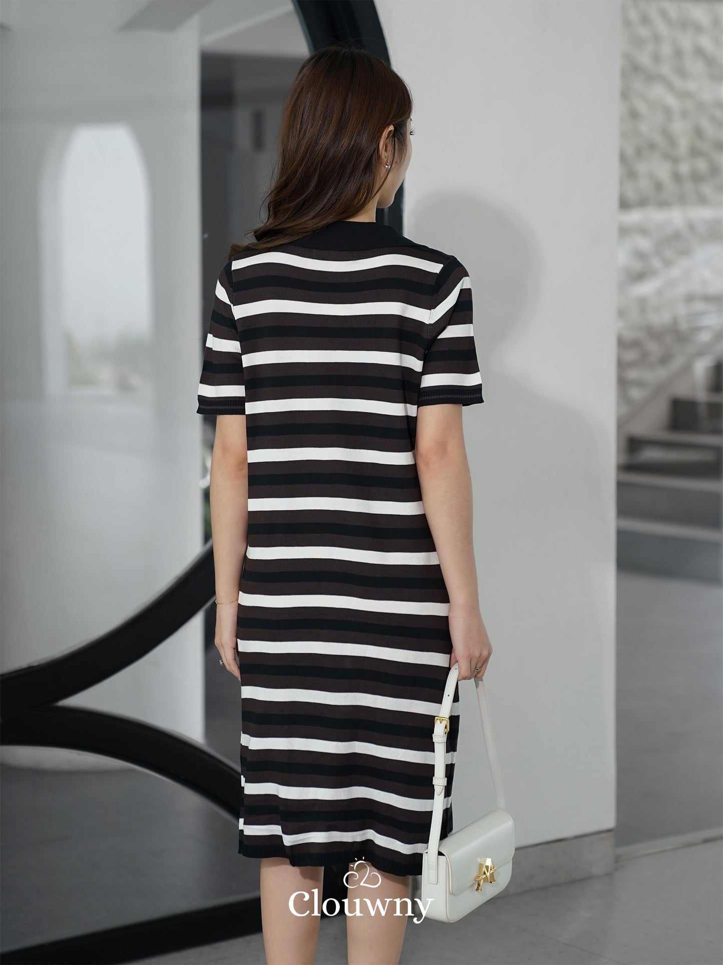 Butter Stripes Dress - Coffee