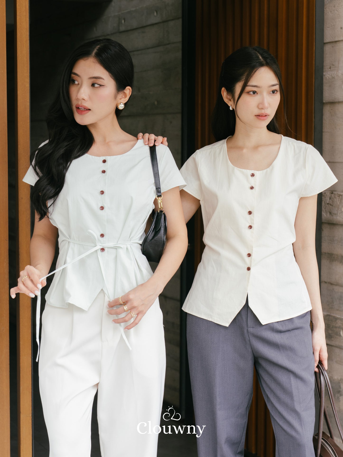 Abey Button Blouse - Blue