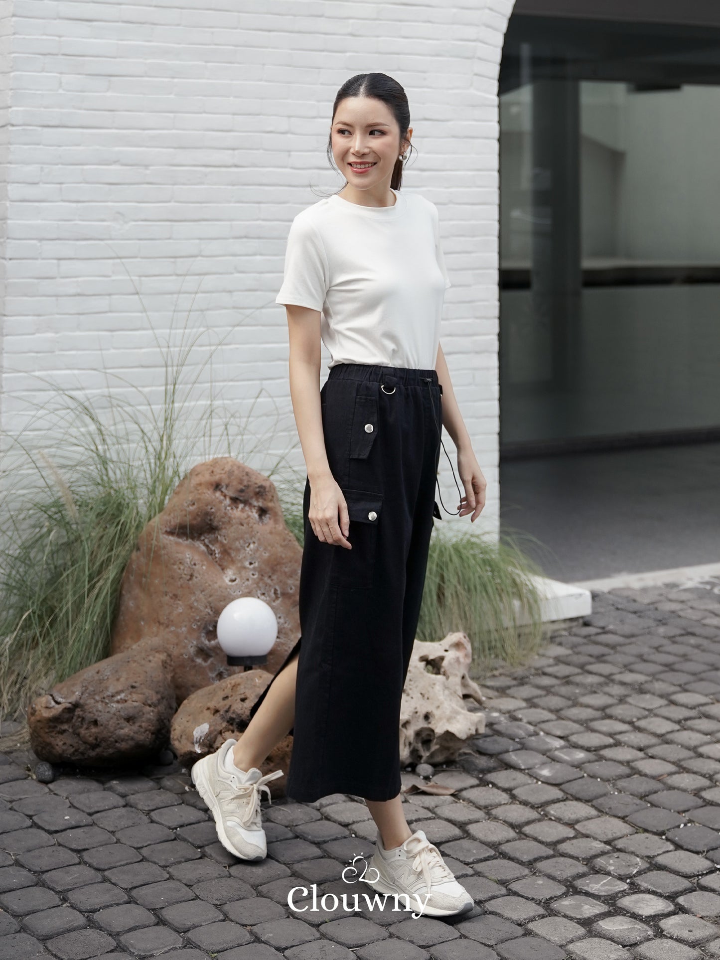 Kaze Cargo Denim Skirt - Black