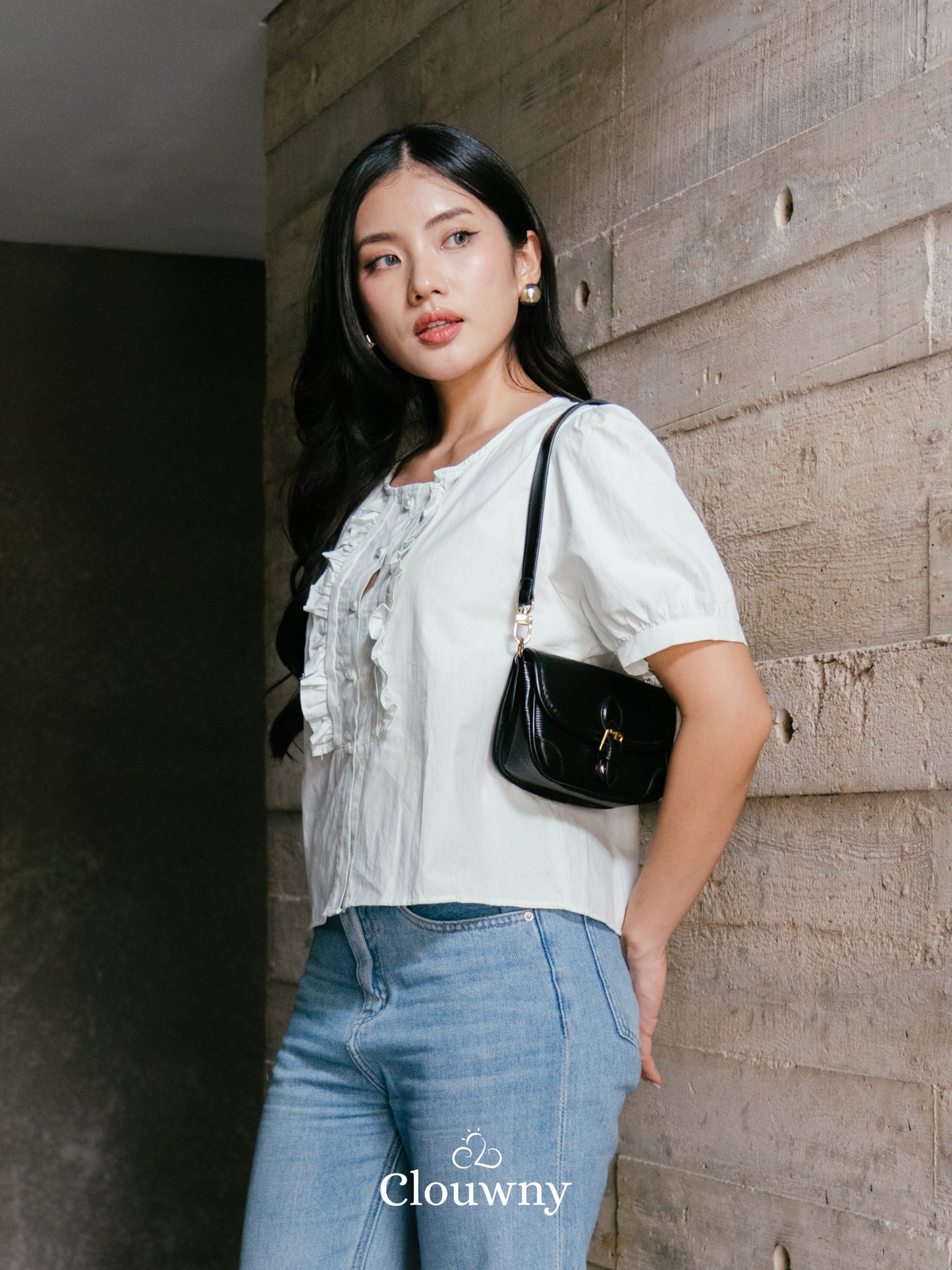 Sada Ruffle Cotton Blouse - Mint