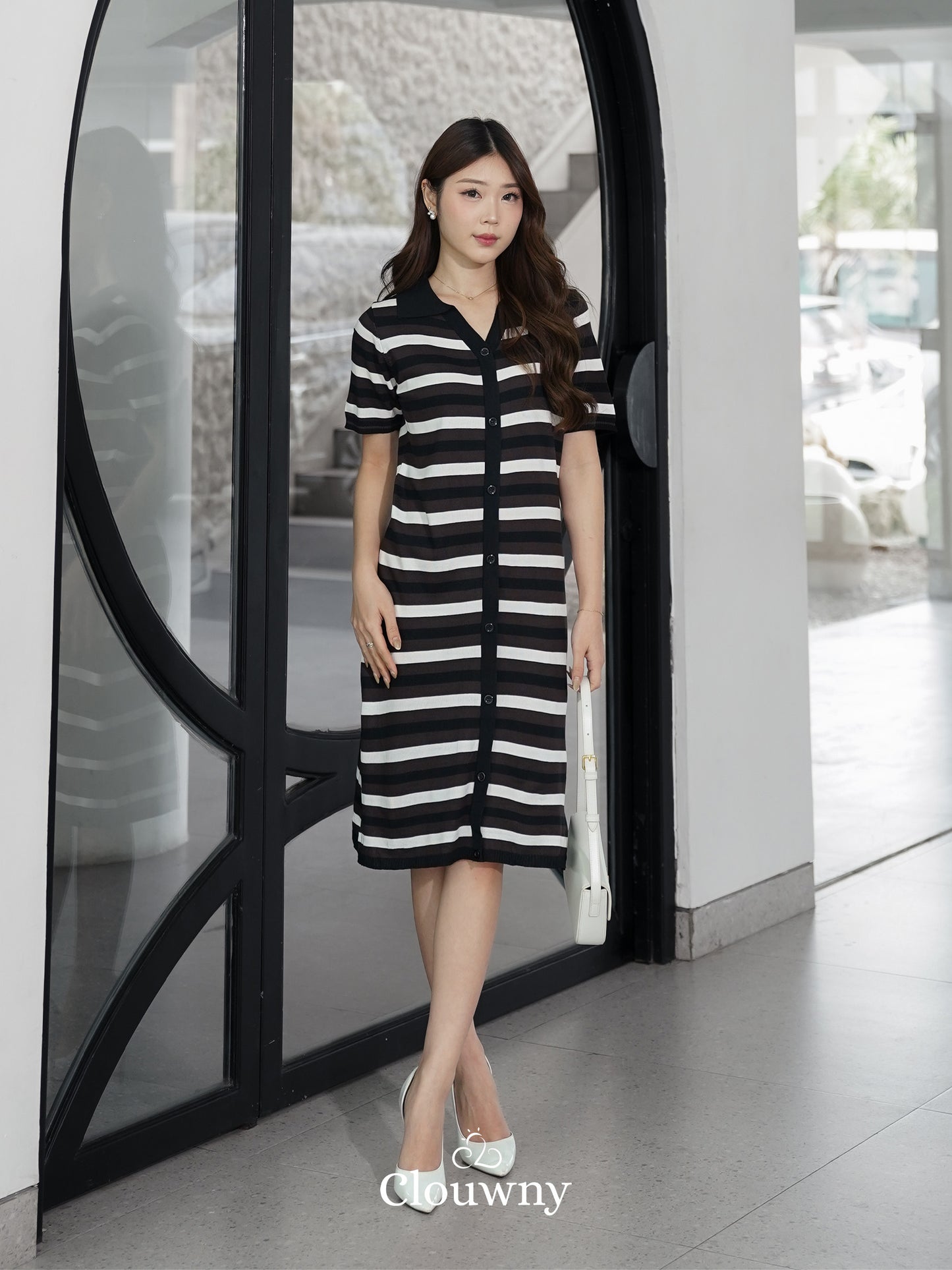 Butter Stripes Dress - Coffee