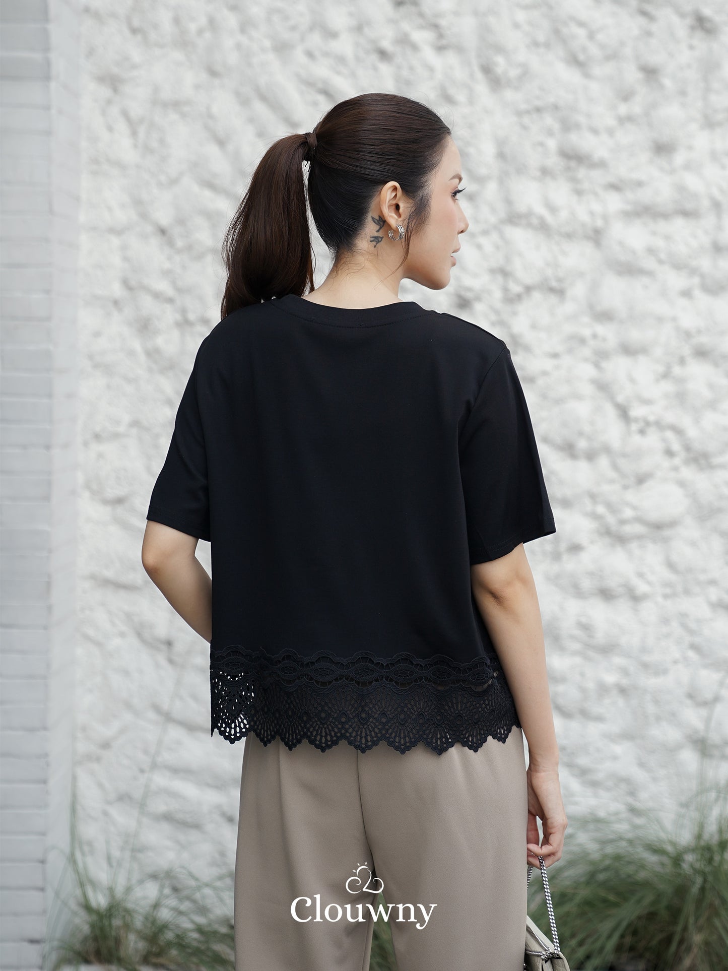 Megan Pearl Blouse - Black