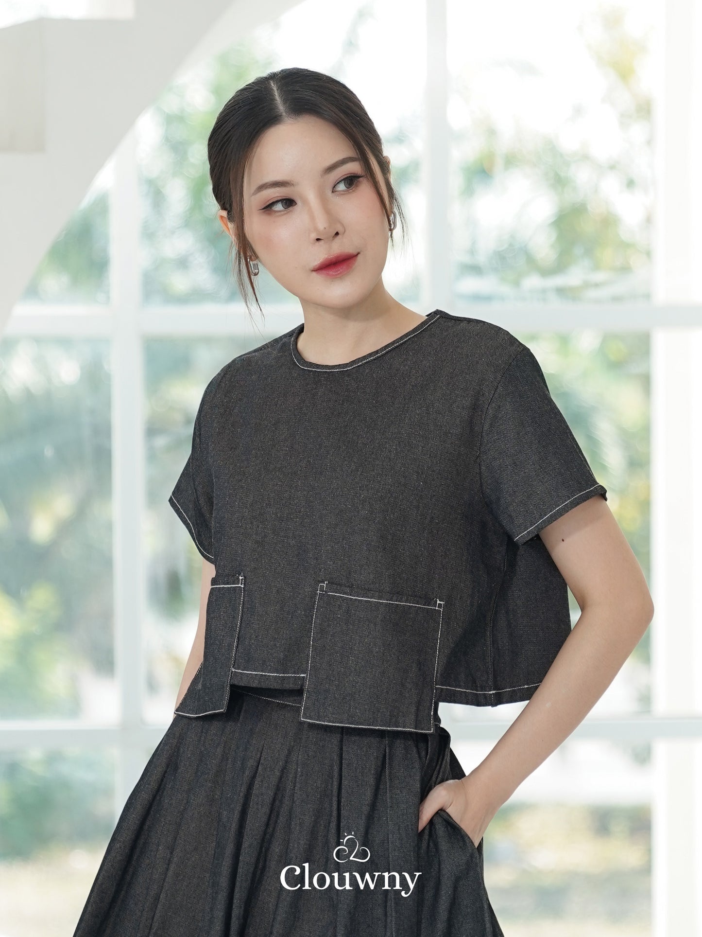 Nani Pocket Blouse - Grey