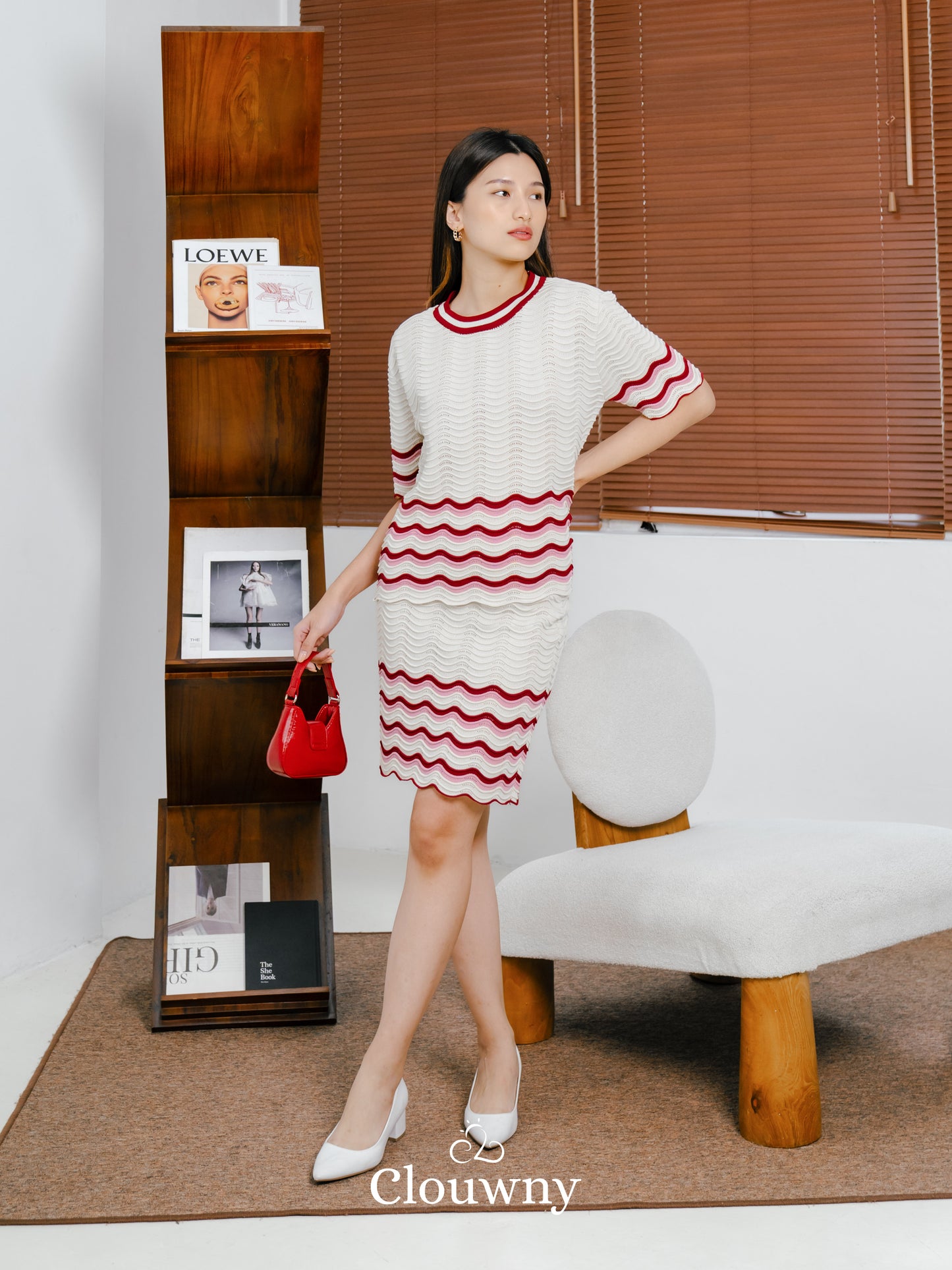 Ariel Gradient Set - Cream Maroon