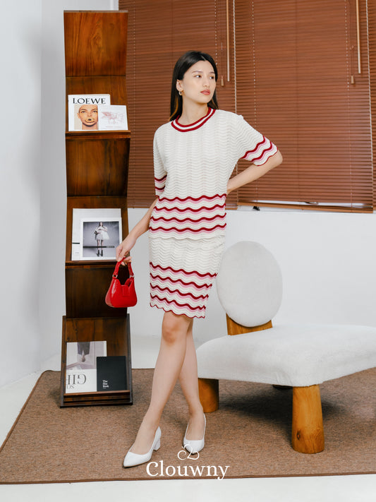 Ariel Gradient Set - Cream Maroon