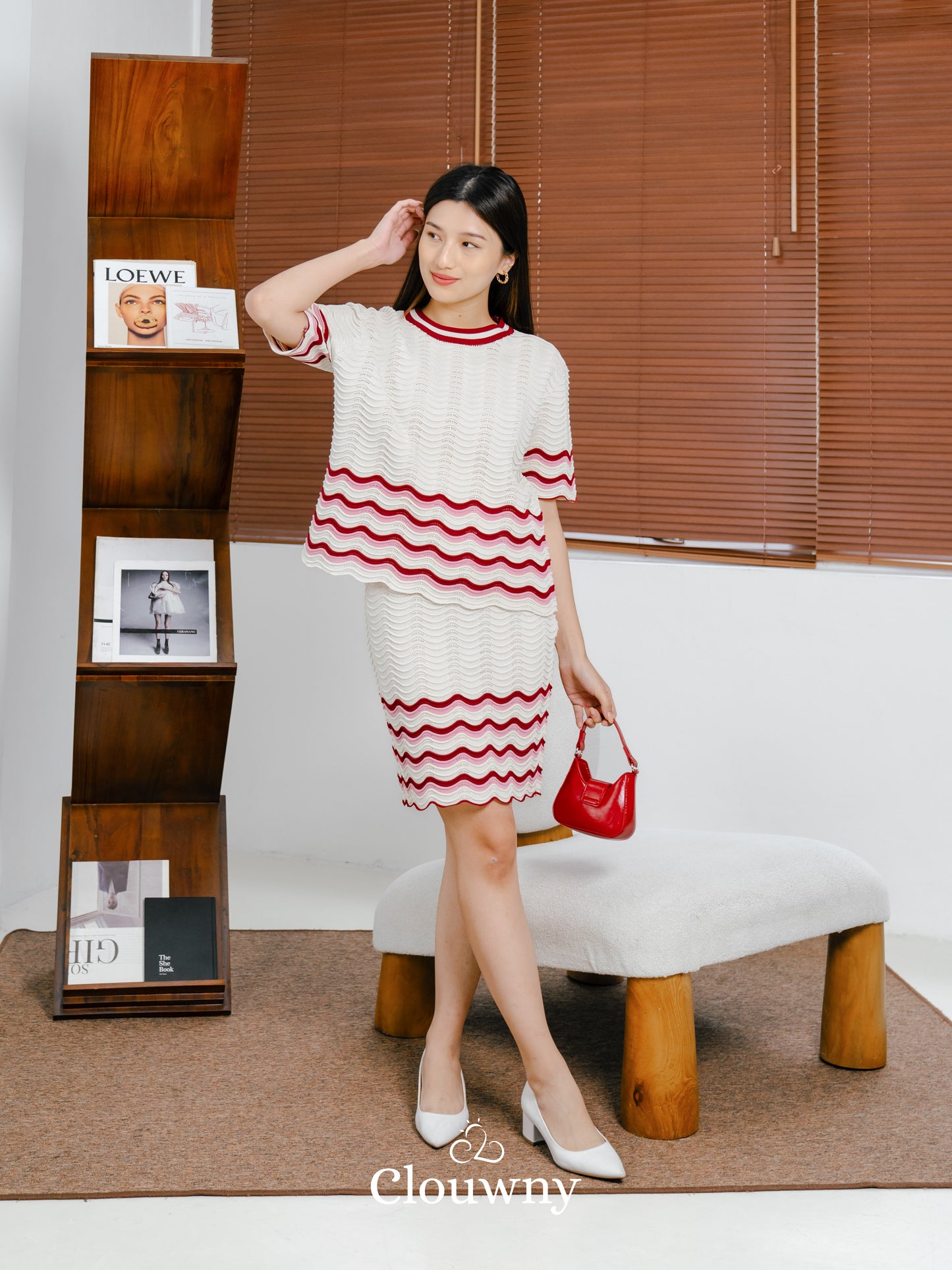 Ariel Gradient Set - Cream Maroon