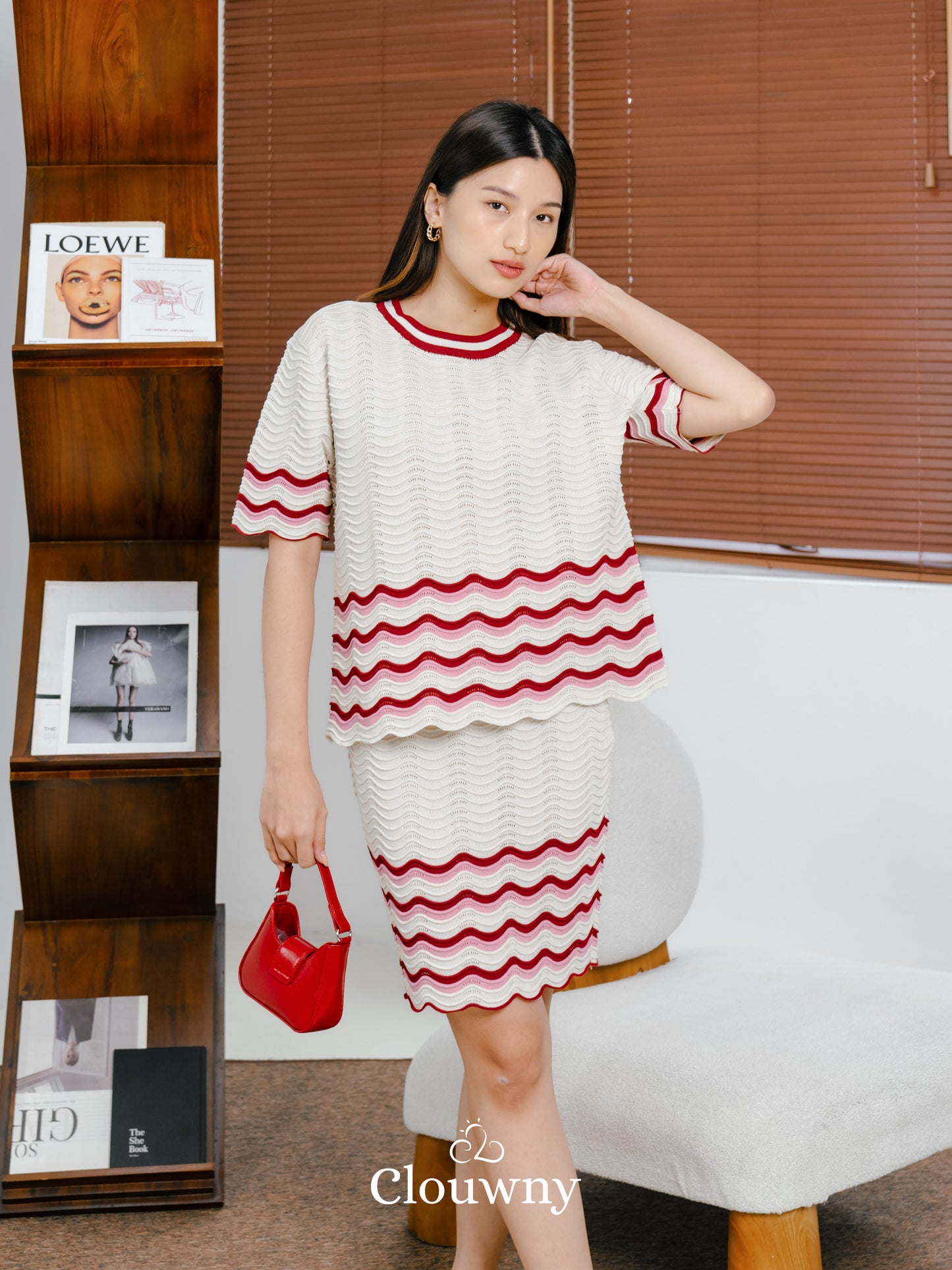 Ariel Gradient Set - Cream Maroon