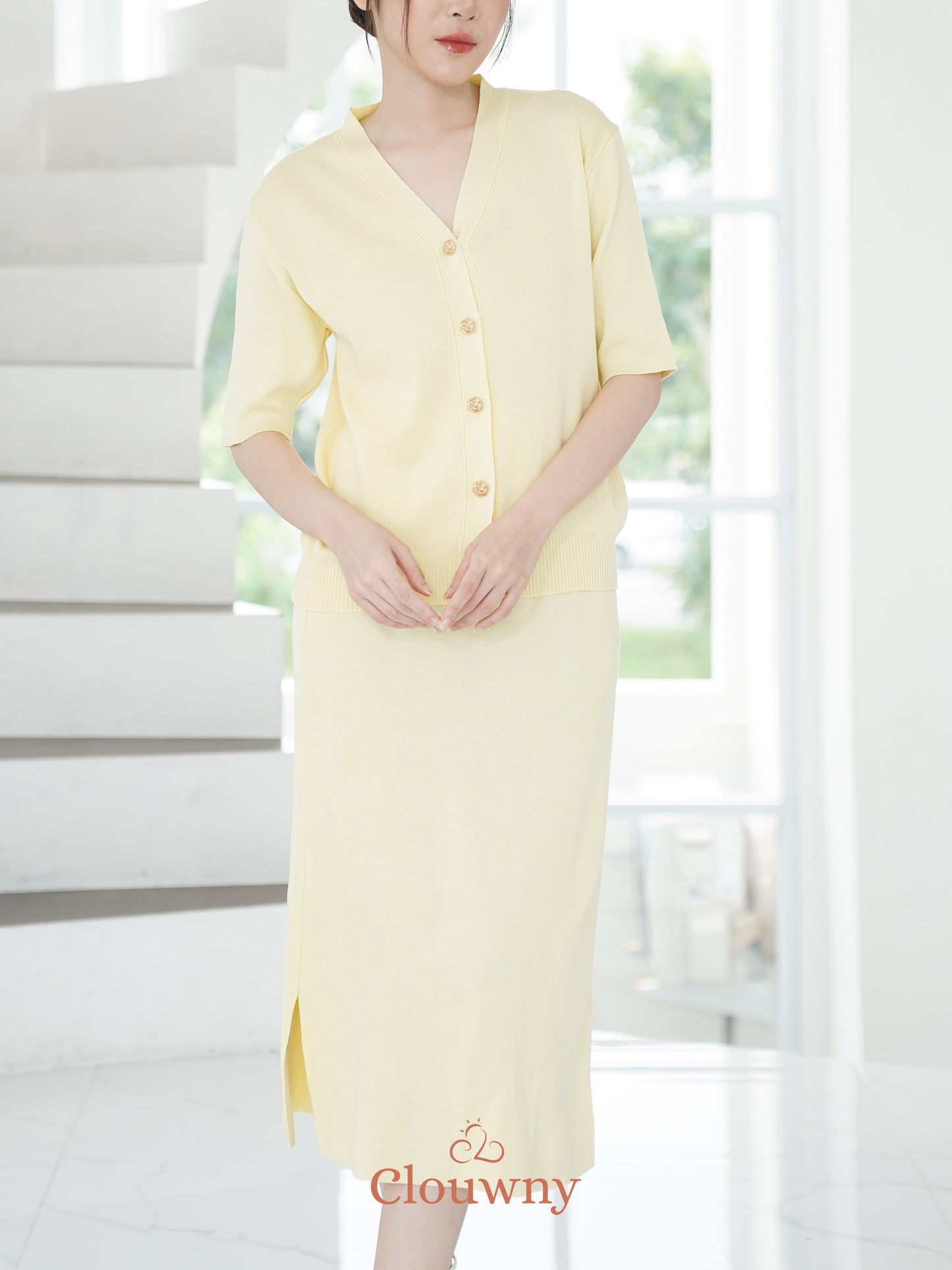 Giana Button Set - Yellow
