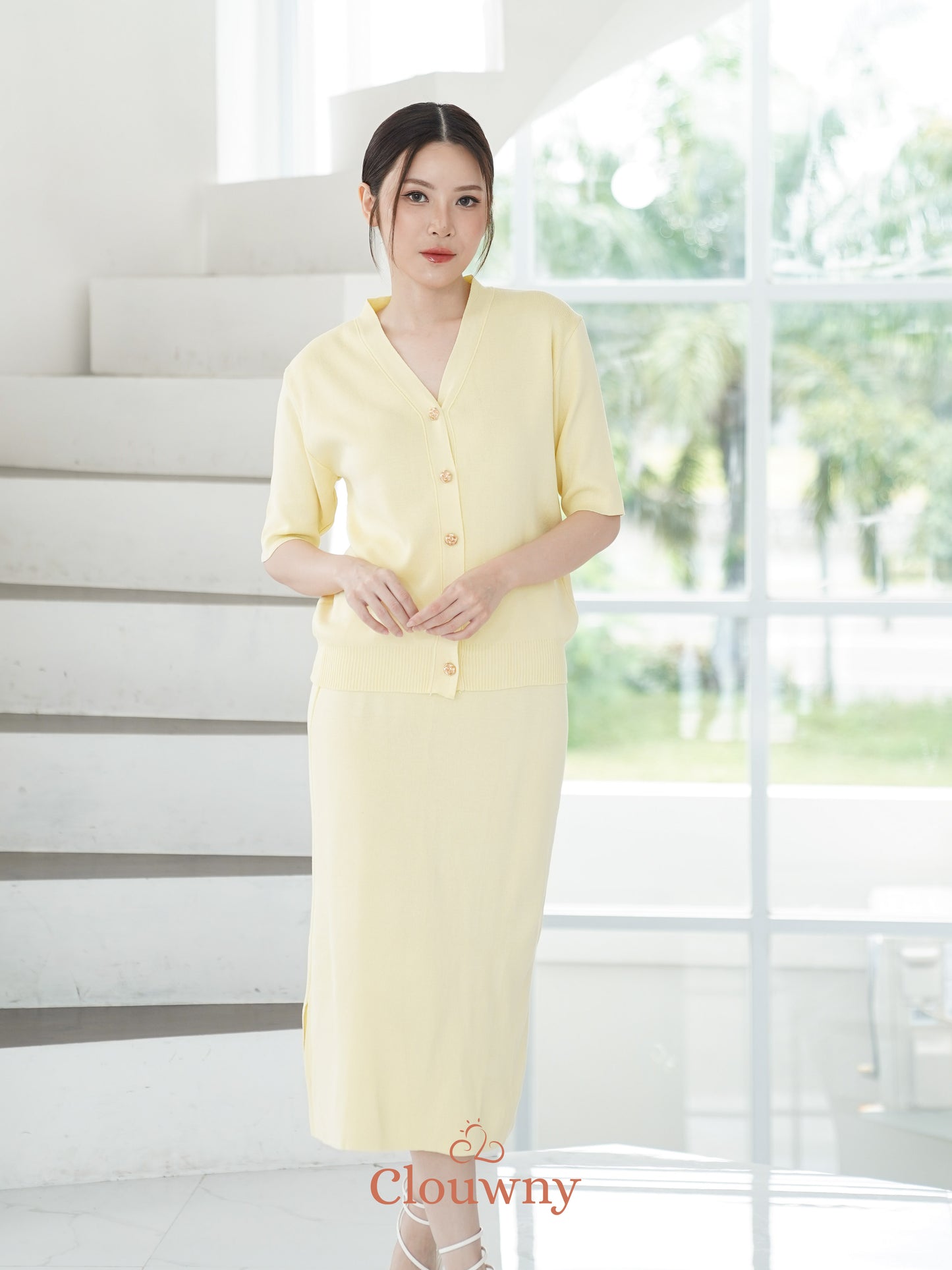 Giana Button Set - Yellow