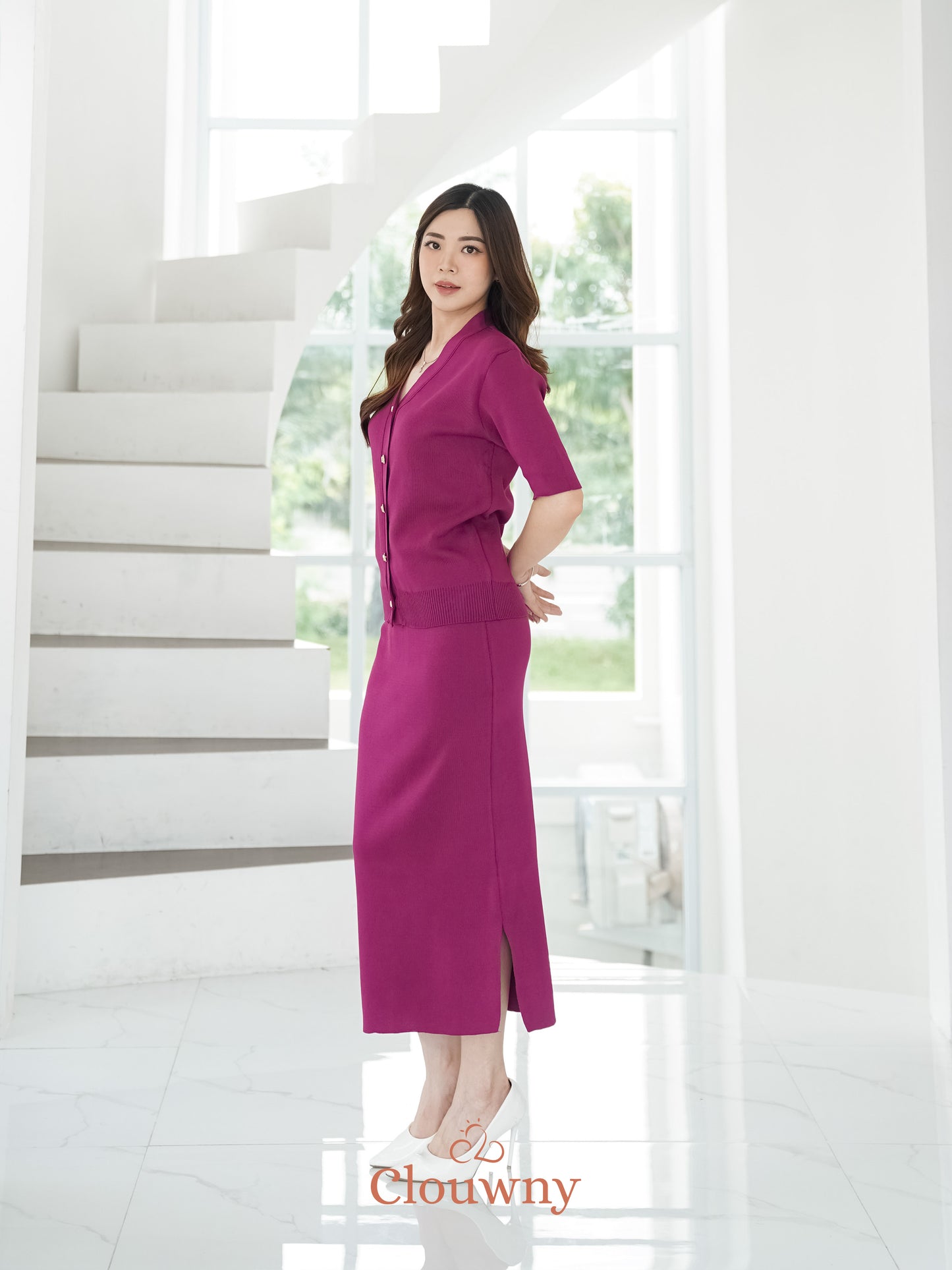 Giana Button Set - Magenta