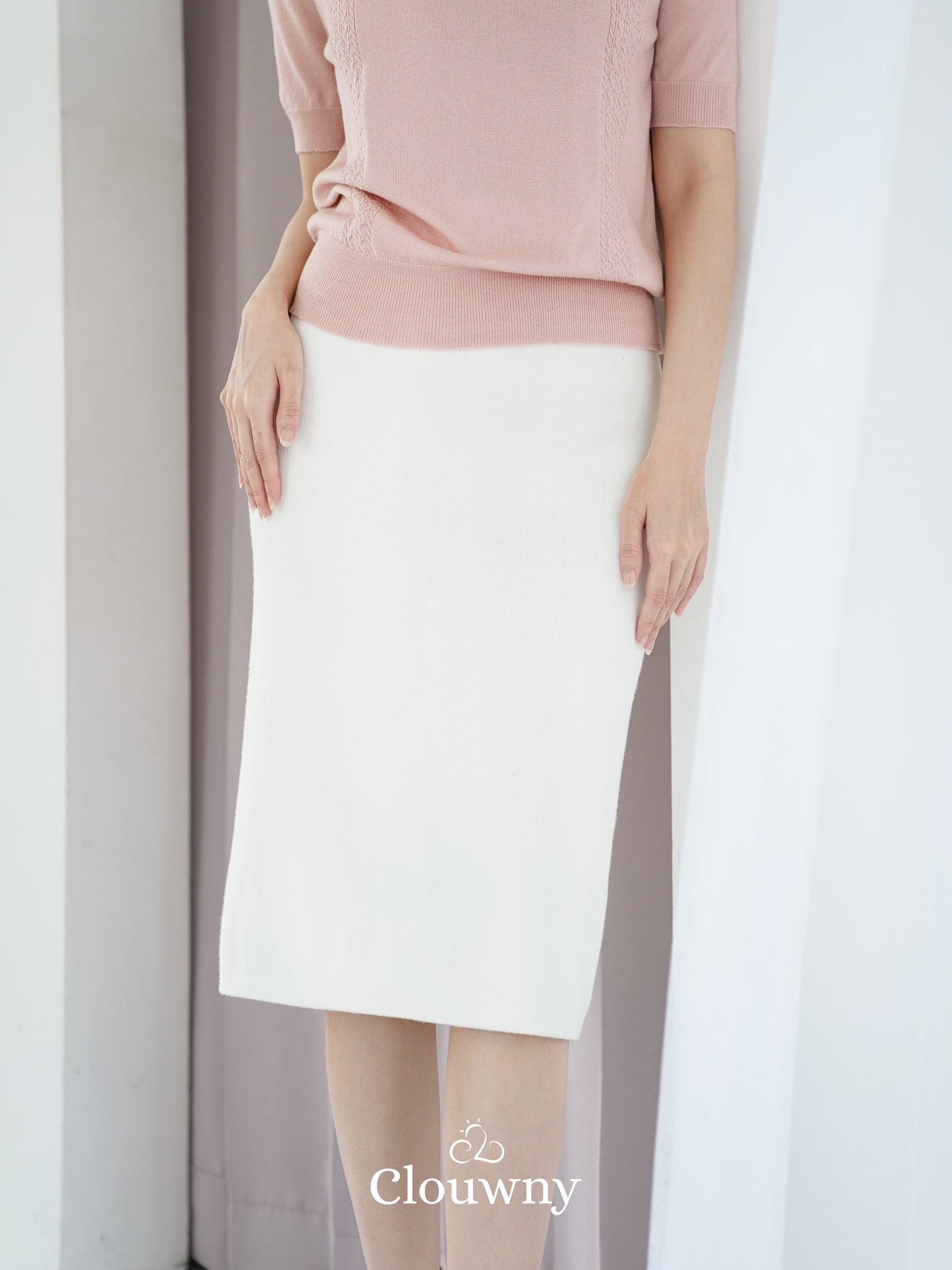 Betrand Basic Midi Skirt - Cream