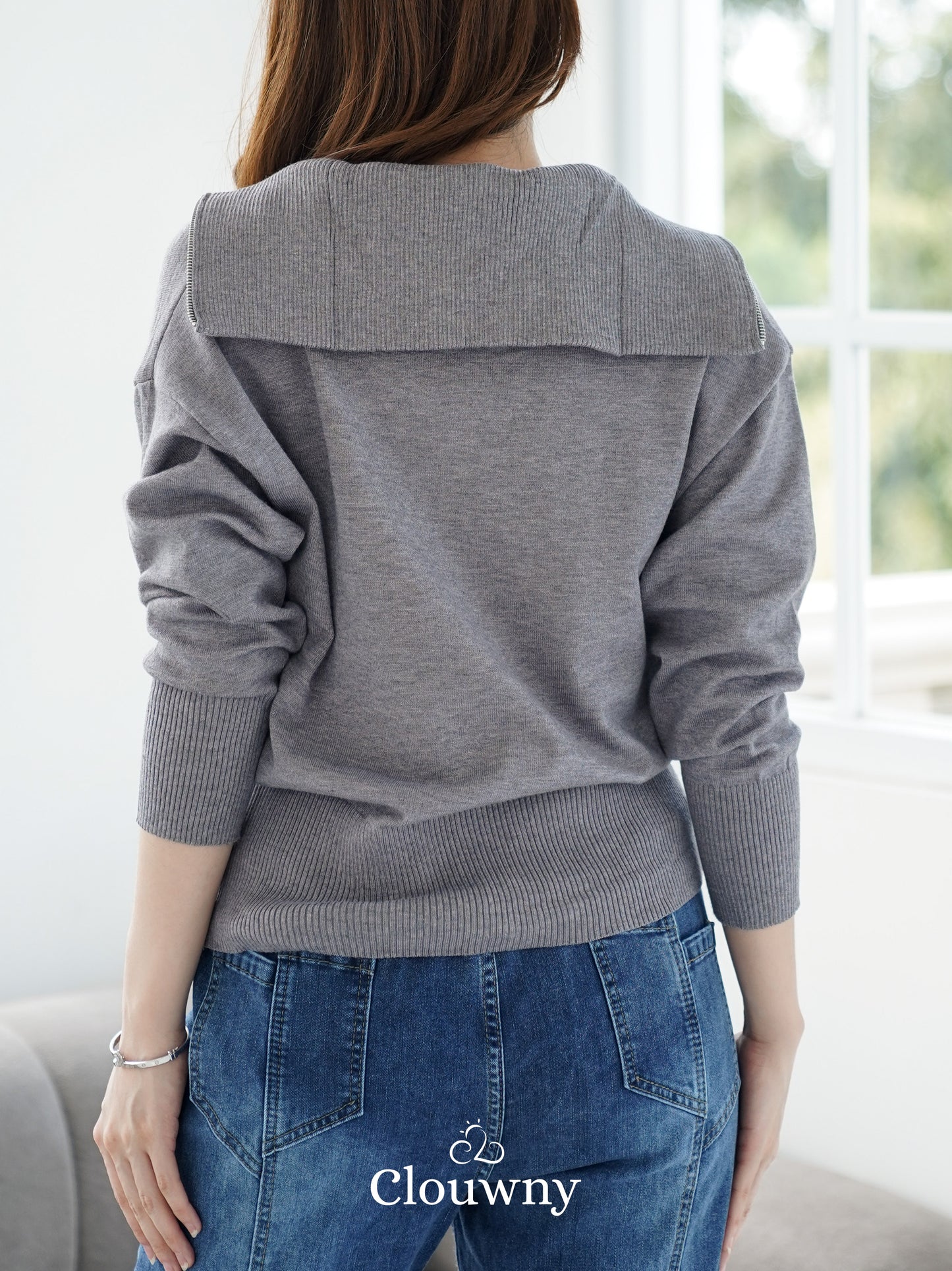 Cheska Zipper Jacket - Grey