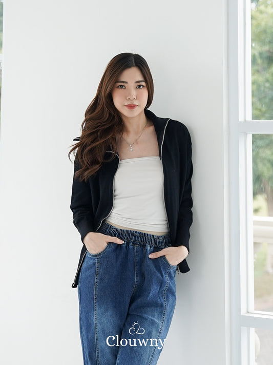 Cheska Zipper Jacket - Black