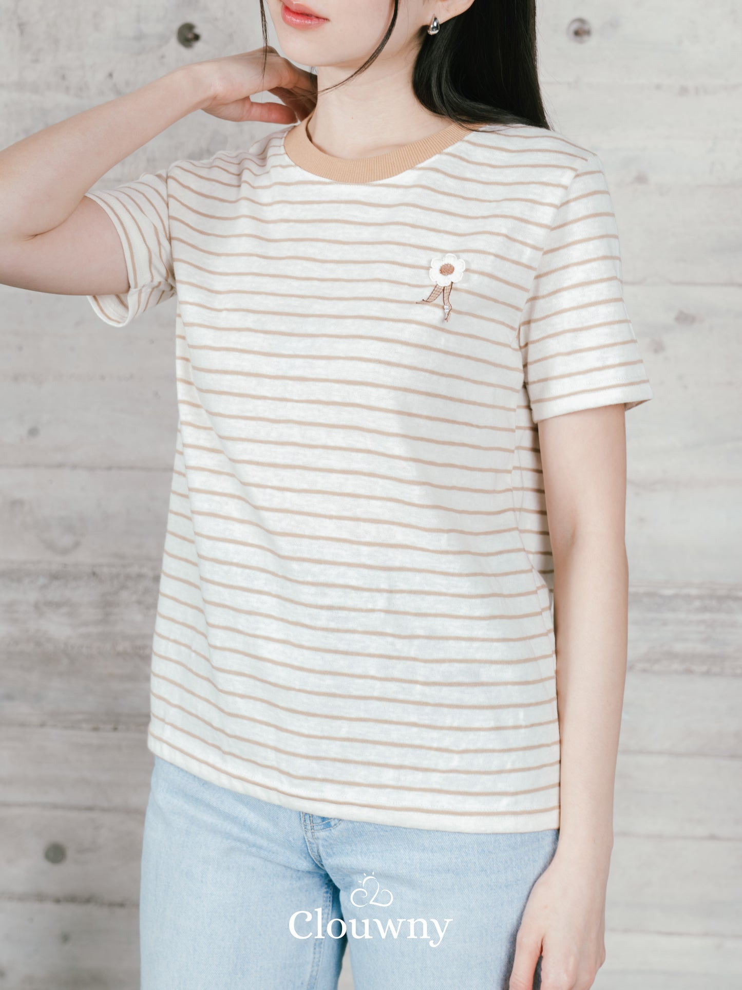 Magnolia Stripes Tshirt - Khaki