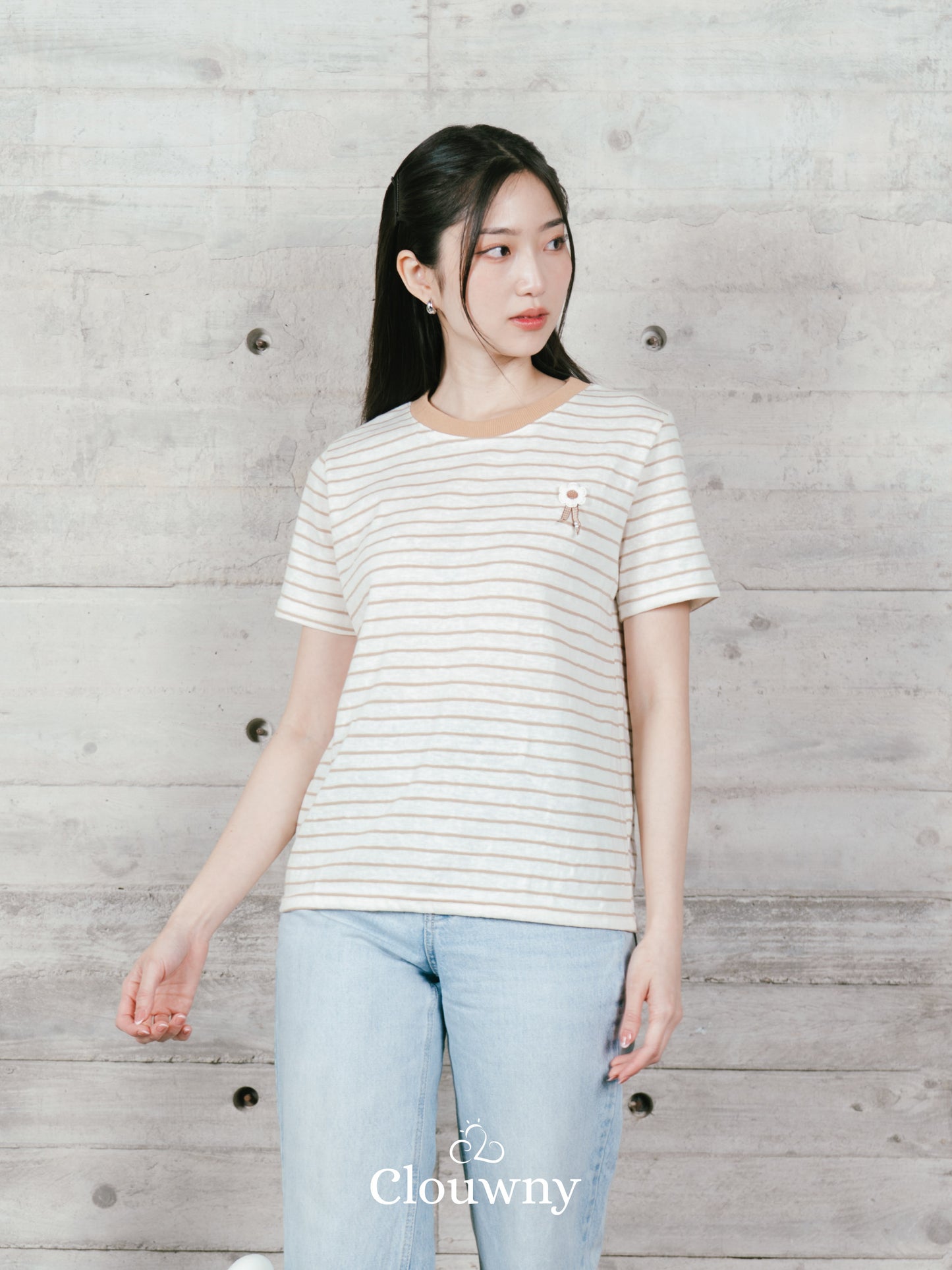 Magnolia Stripes Tshirt - Khaki