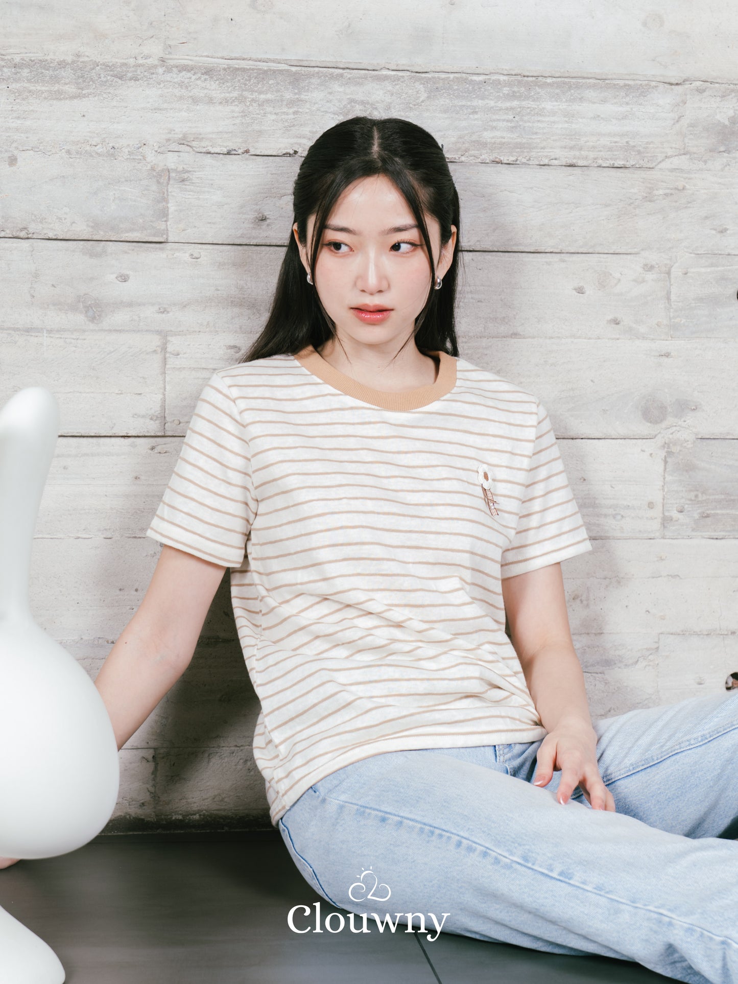 Magnolia Stripes Tshirt - Khaki