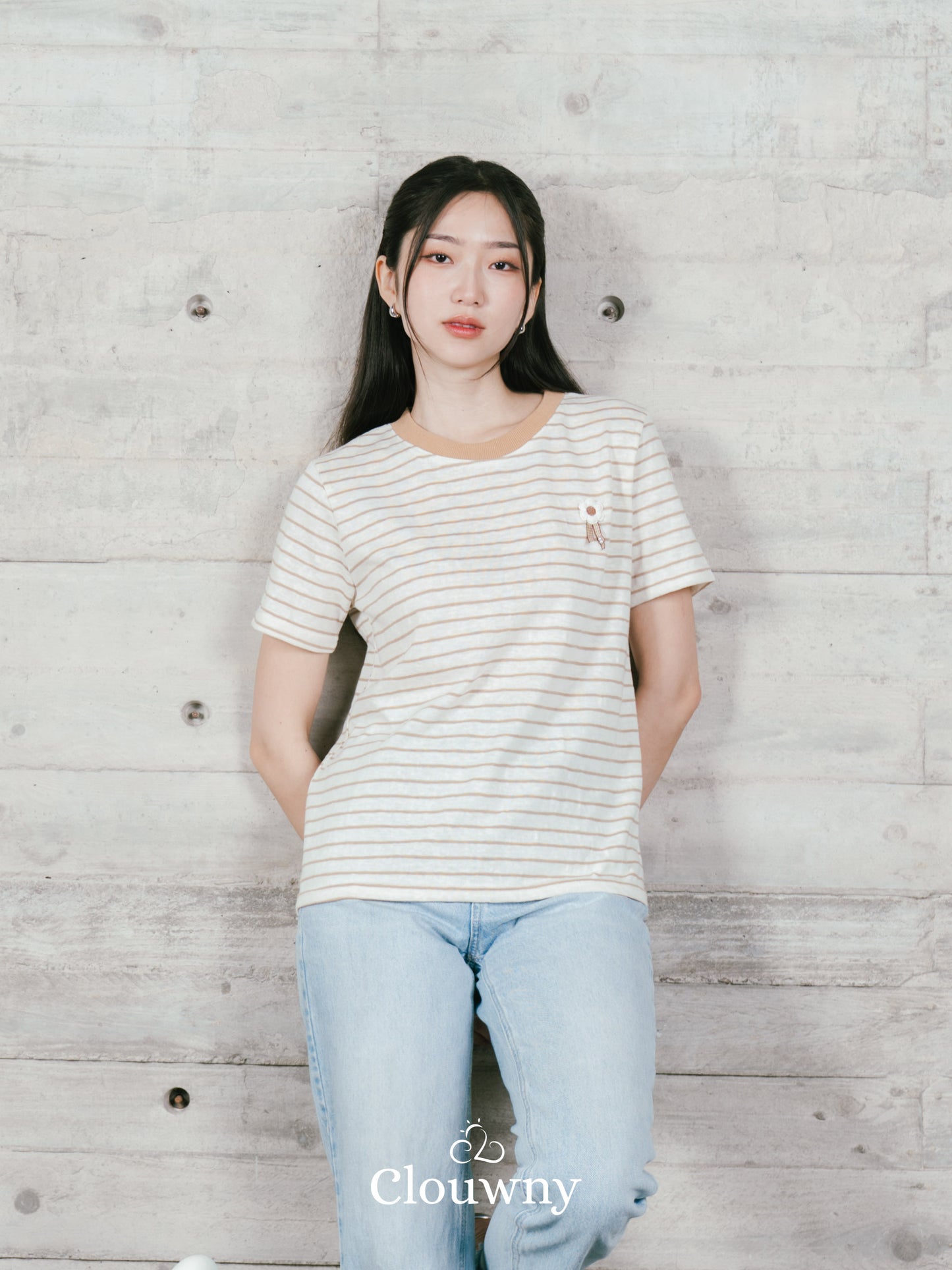 Magnolia Stripes Tshirt - Khaki