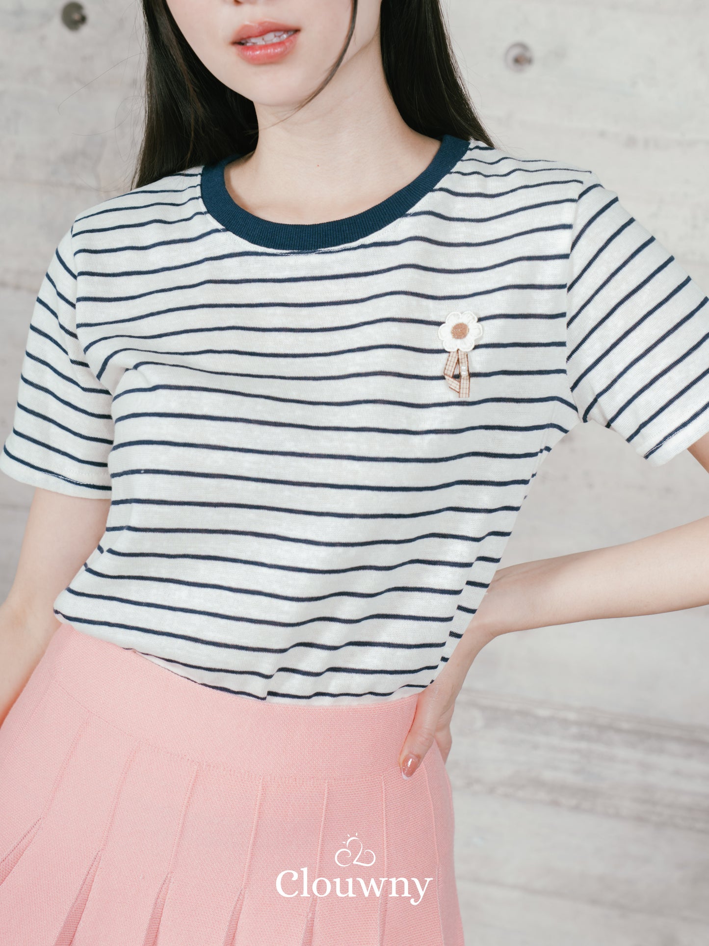 Magnolia Stripes Tshirt - Navy