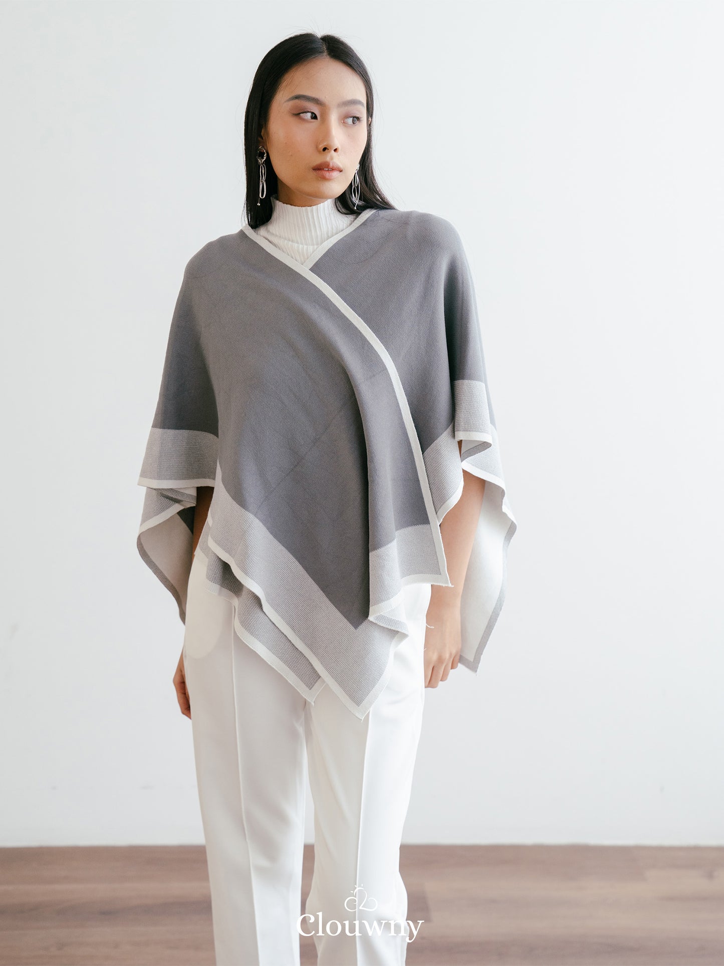 Two Tone Scarf Outer - Grey