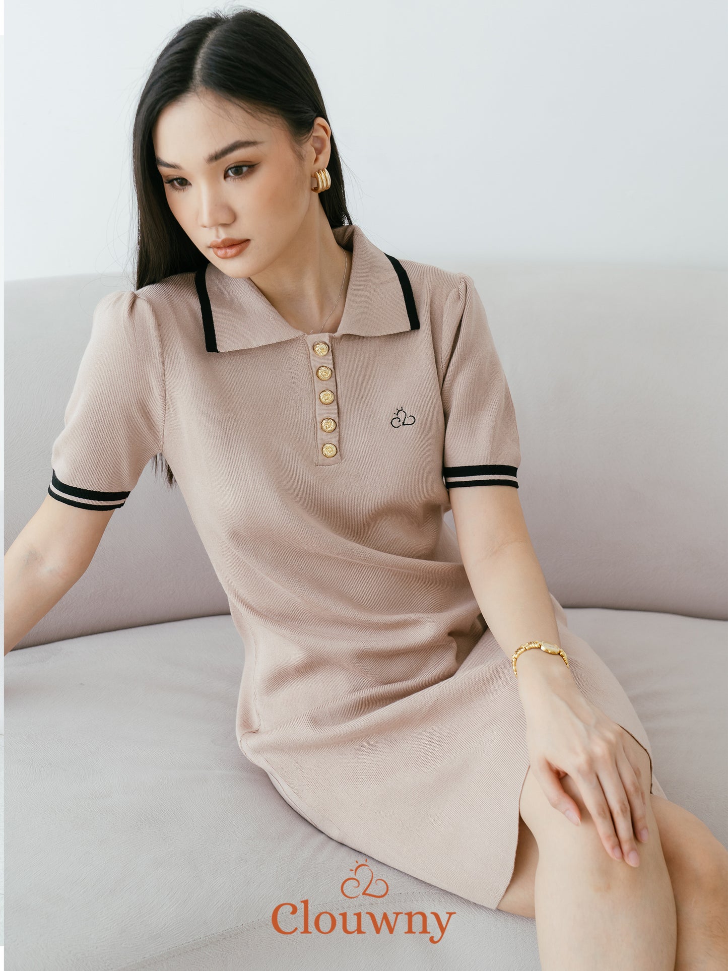 Anora Knit Dress - Khaki