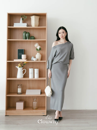 One Shoulder Set - Grey