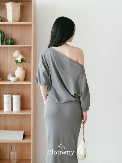 One Shoulder Set - Grey