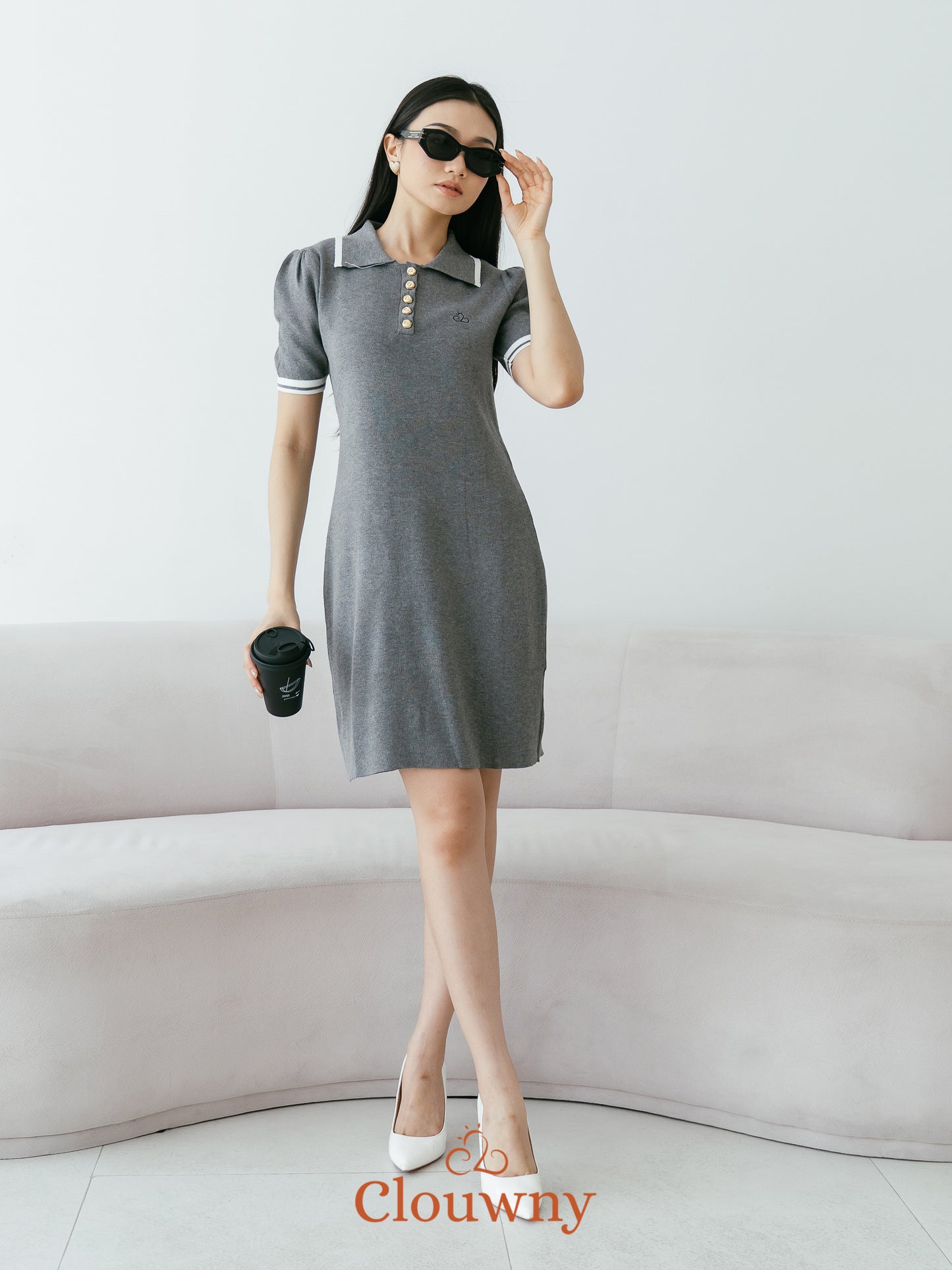 Anora Knit Dress - Grey