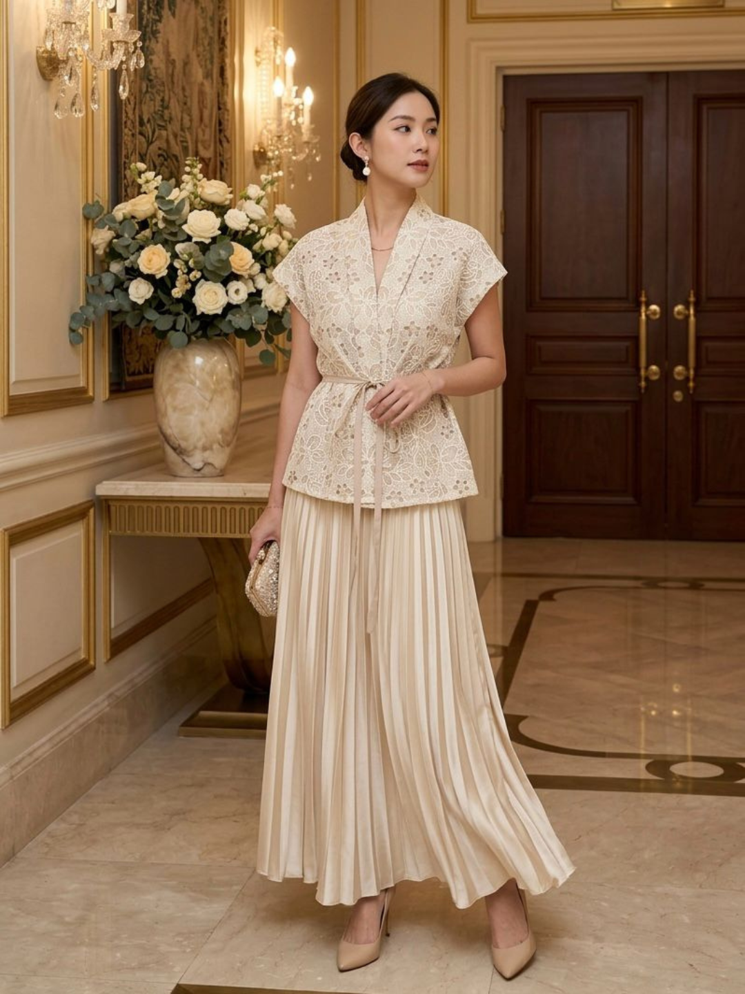 Erin Kimono Embroidery Blouse - Broken White