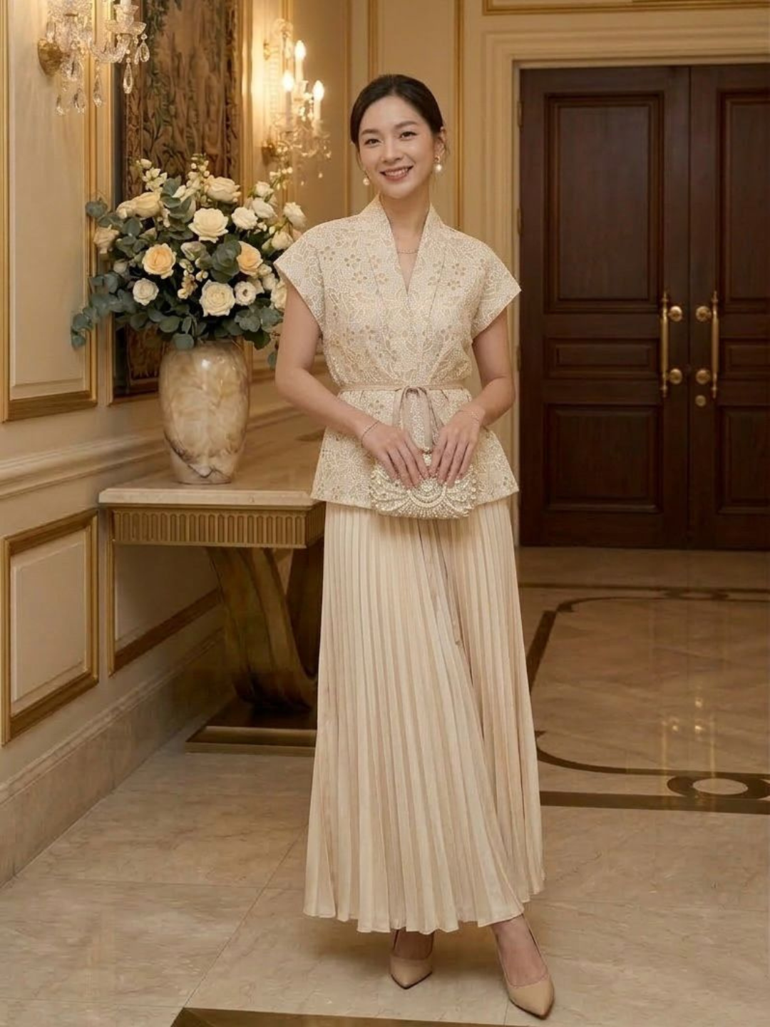 Erin Kimono Embroidery Blouse - Broken White