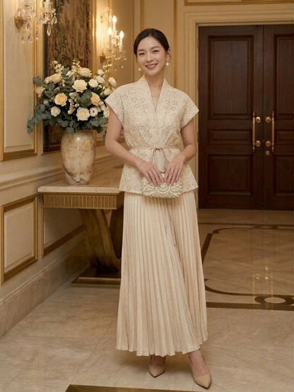 Erin Kimono Embroidery Blouse - Broken White