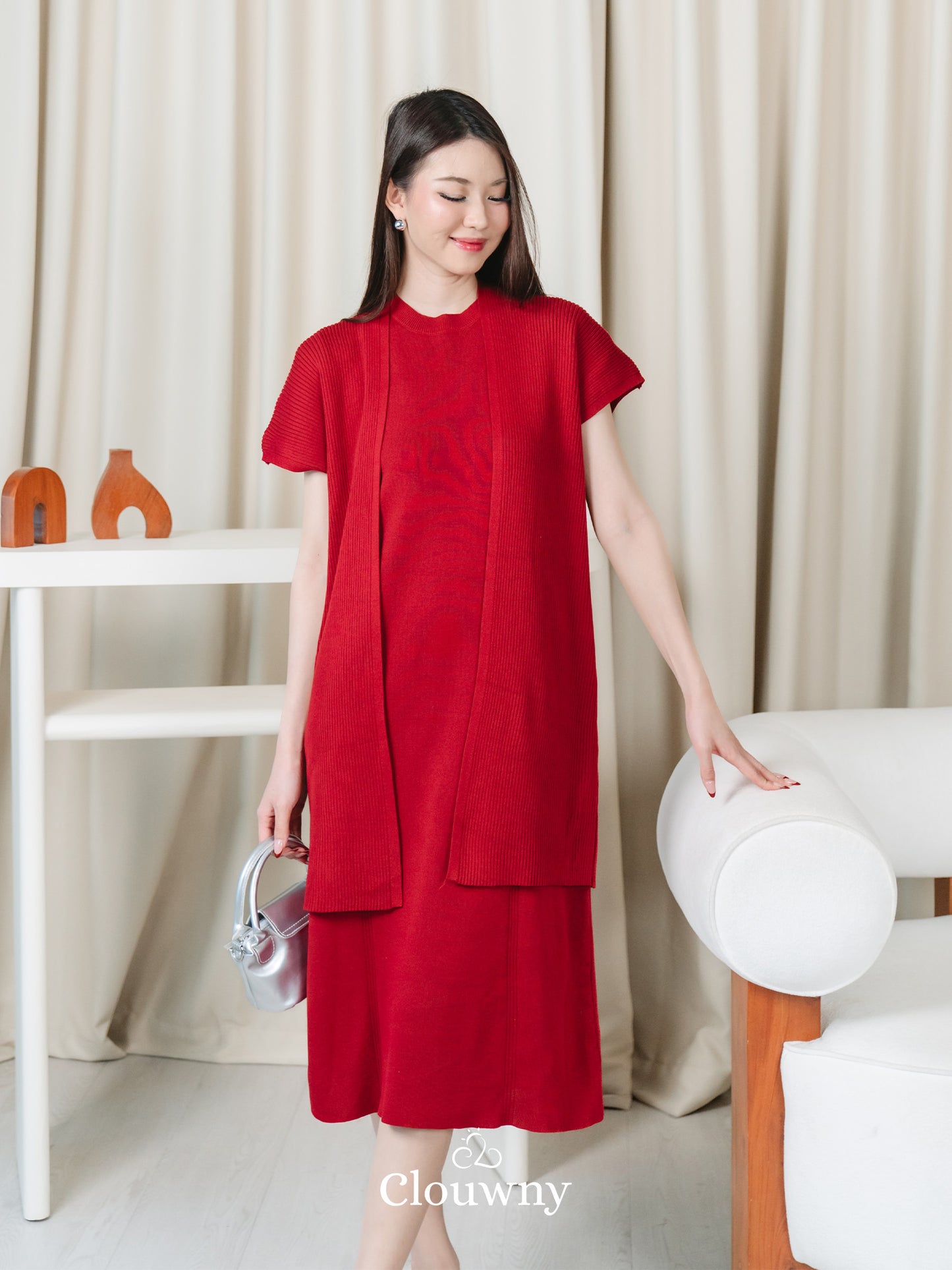 Noona Dress Knitt - Maroon