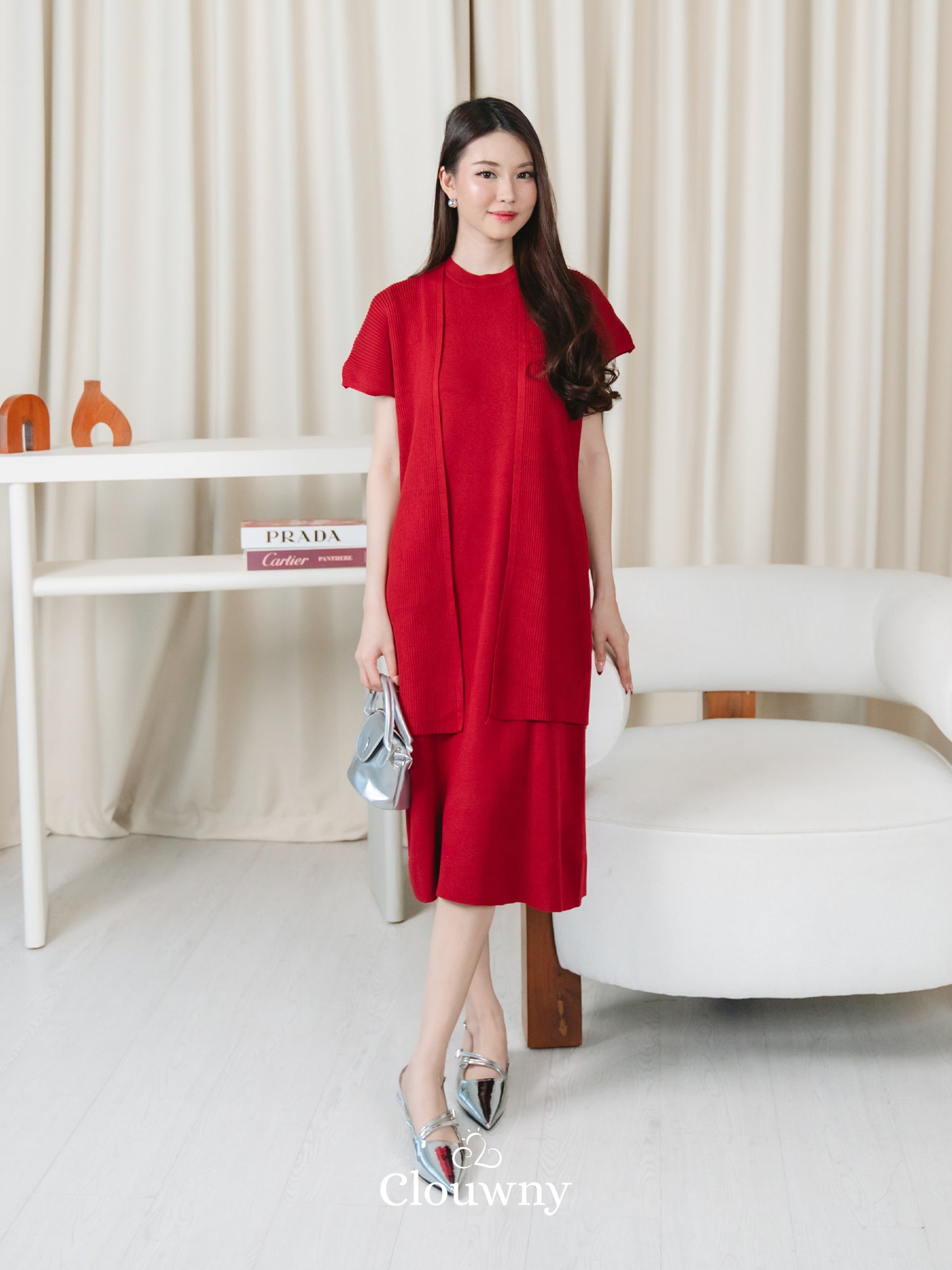 Noona Dress Knitt - Maroon