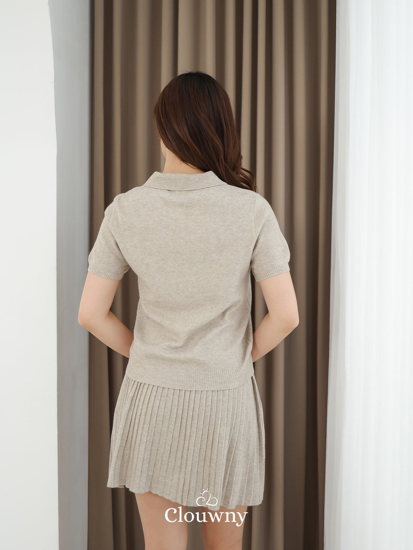 Moza Scarf Knit Set - Khaki