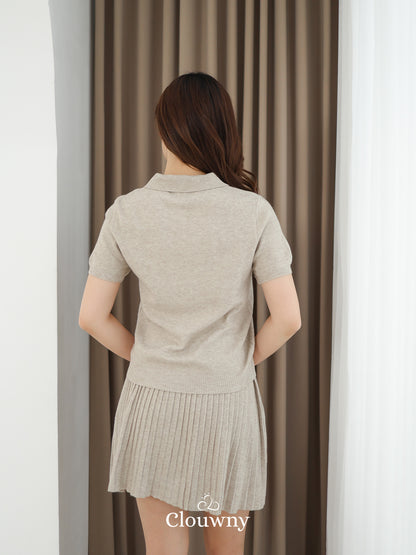 Moza Scarf Knit Set - Khaki