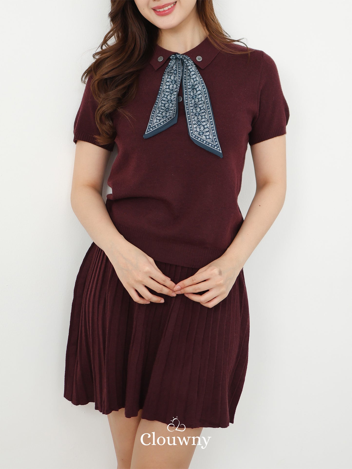 Moza Scarf Knit Set - Magenta