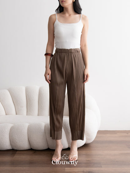 June Basic Pleats Pants - Dark Beige