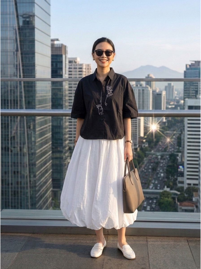 Bridget Cotton Blouse - Black