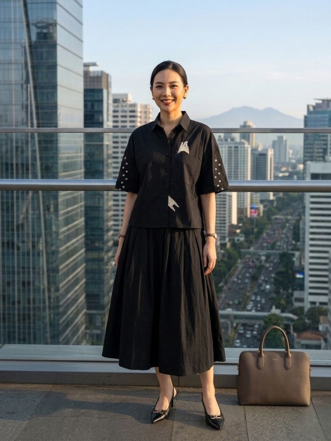 Miwa Cotton Blouse - Black